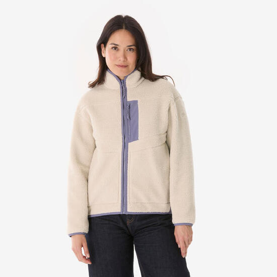 Fleecejacke Damen Wandern – Sherpa MH500, beige