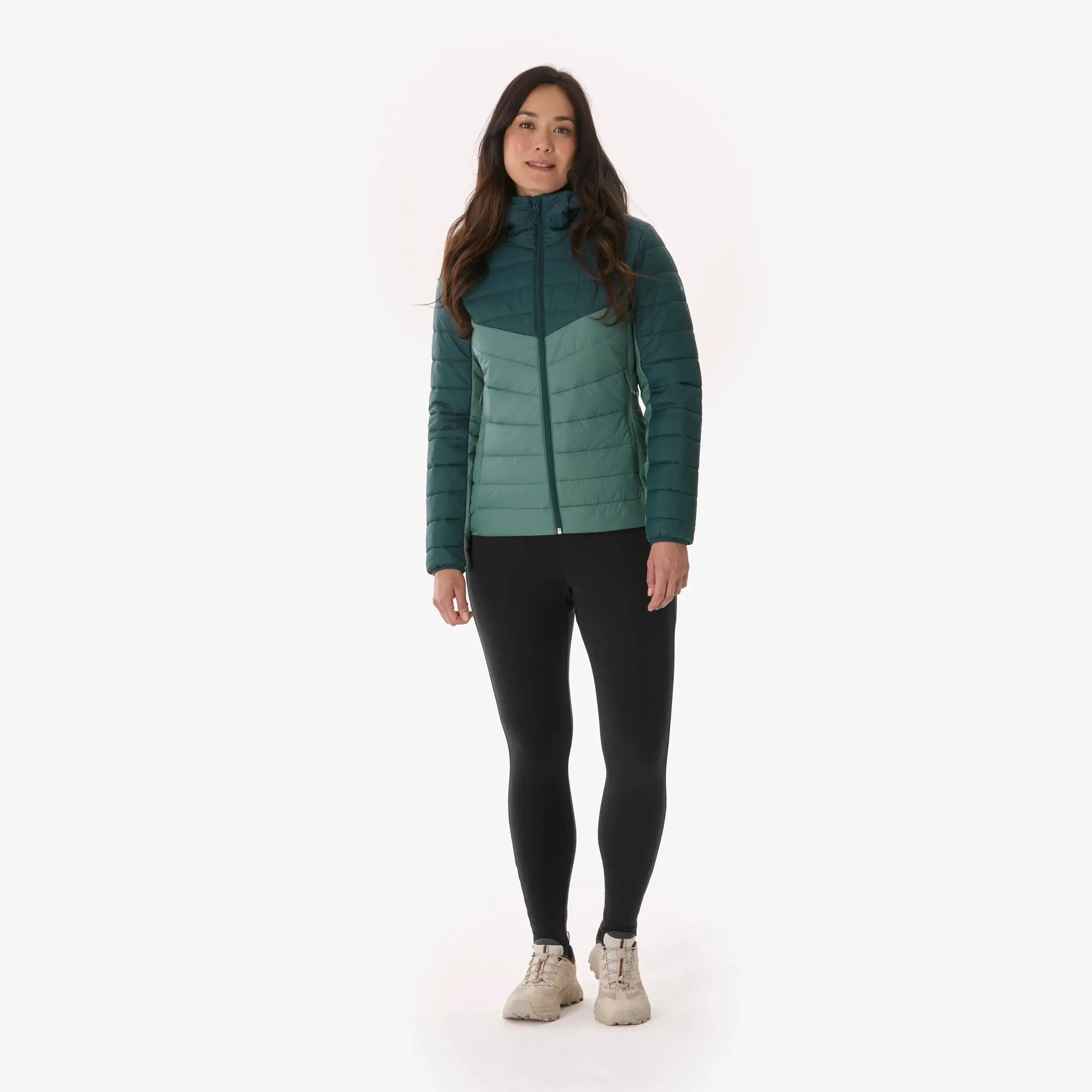 Women’s hiking warm padded jacket  -6°C MH500 - Green -  2