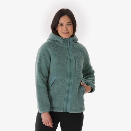 Polaire de randonnée chaude femme, SH900 vert