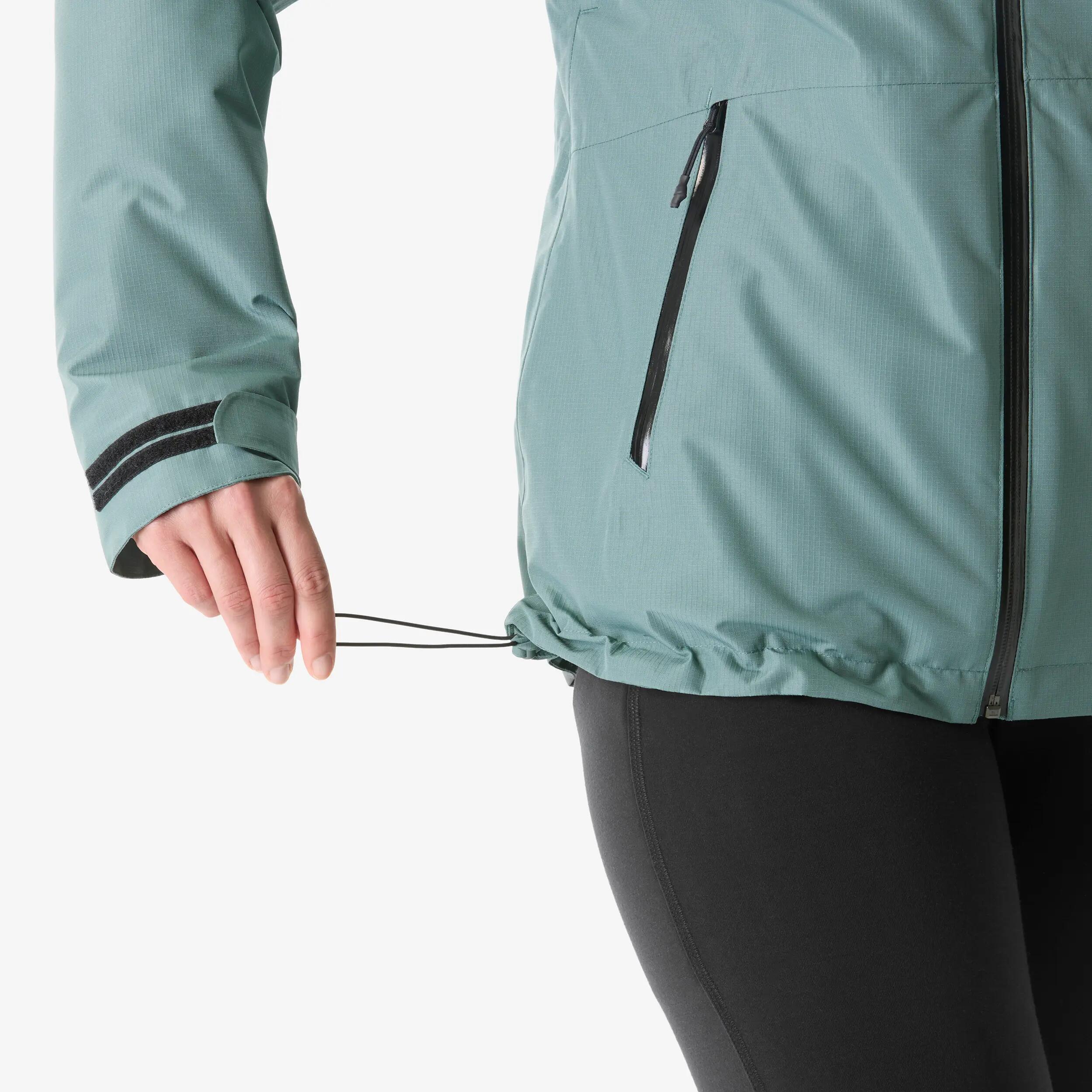 Chaqueta 3en1 de senderismo invierno -8 °C mujer, MH500 3en1 verde y beige  15/20