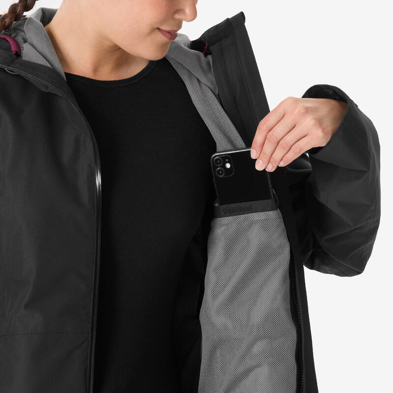 Kadın 3'ü 1 Arada Outdoor Kar Montu/Kışlık Mont - Siyah - MH500 -8 °C