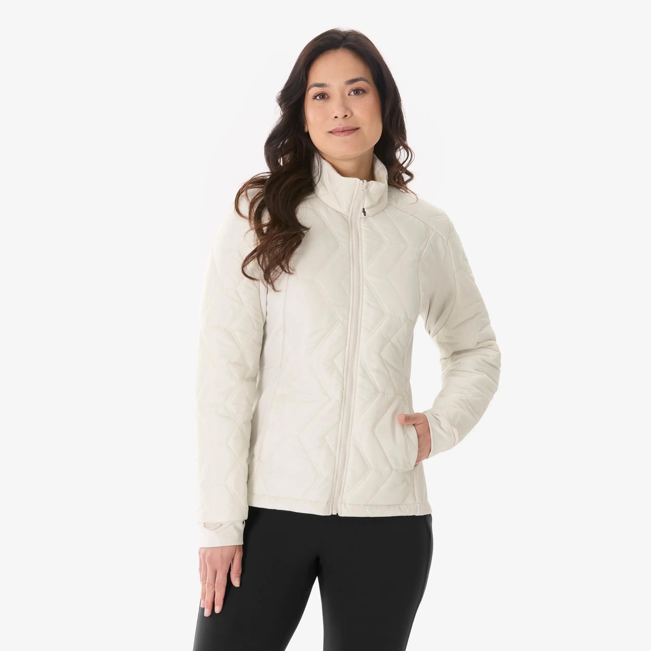 Chaqueta 3en1 de senderismo invierno -8 °C mujer, MH500 3en1 verde y beige  2/20