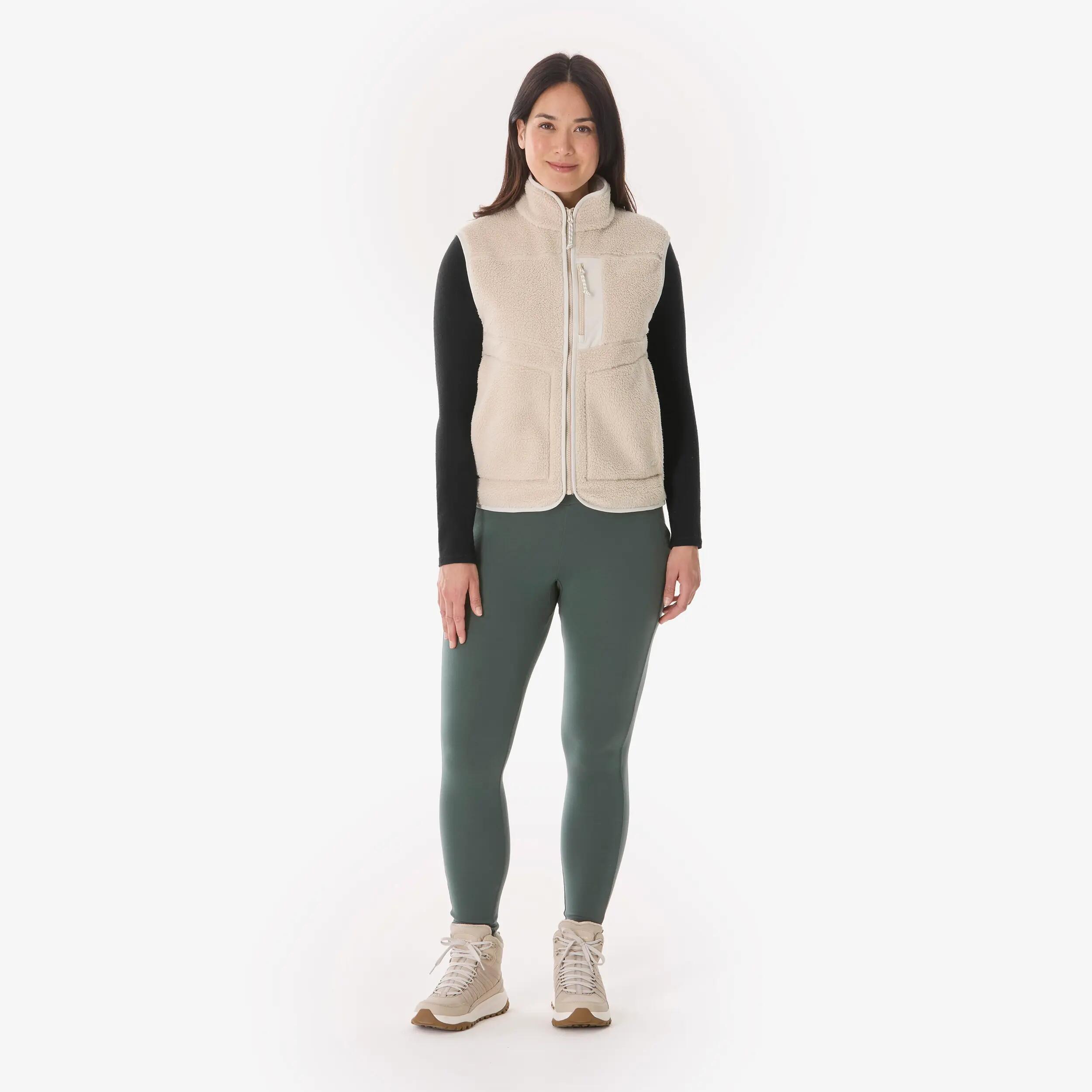 Leggings càlids de senderisme dona NH100 verd  2/7