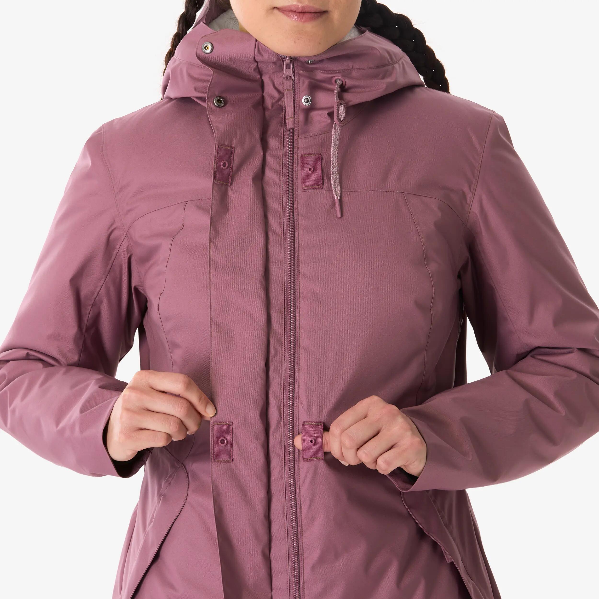 Casaco impermeável de caminhada -10°C para mulher, NH500 violeta 10/10