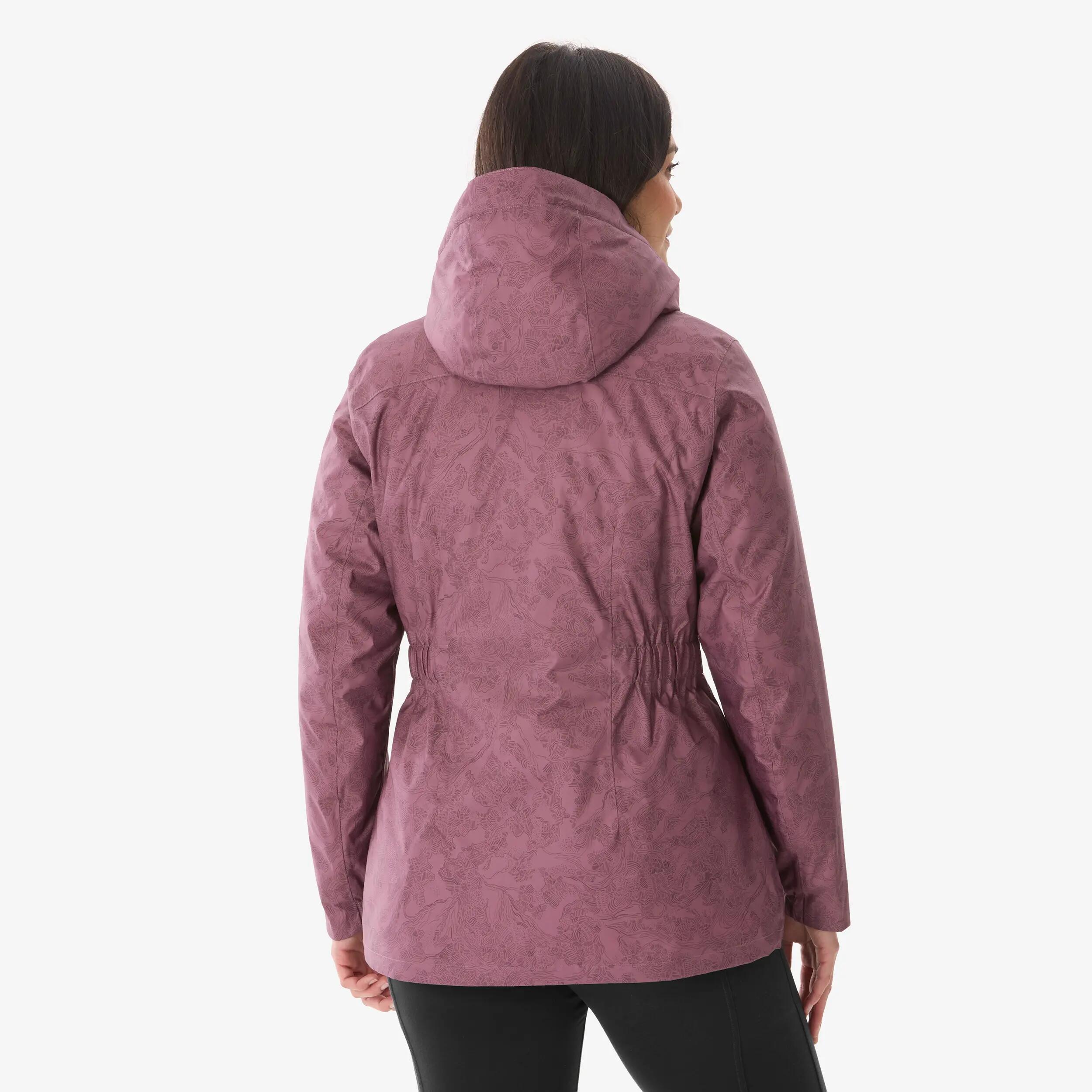 Women Winter Warm Snow Jacket - Padded & Waterproof Upto -10°C - Purple NH500 -  5