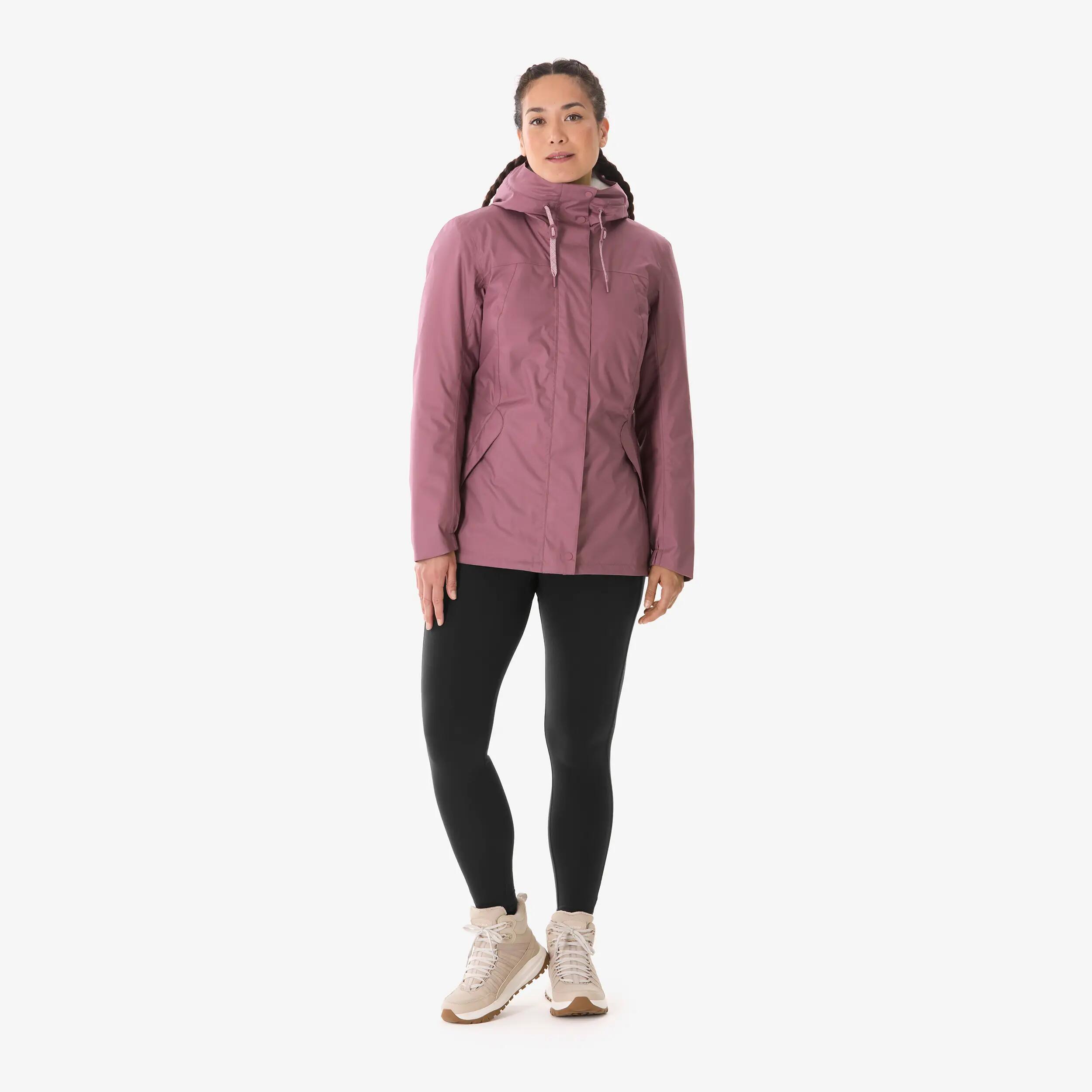 Casaco impermeável de caminhada -10°C para mulher, NH500 violeta 2/10