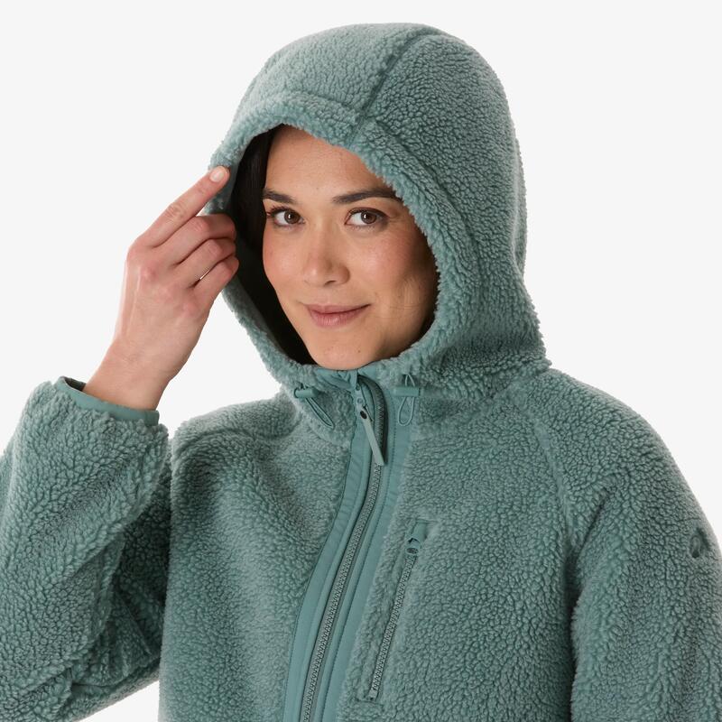 Kadın Sıcak Tutan Outdoor Polar Kışlık Mont/Kar Montu - Yeşil - SH900