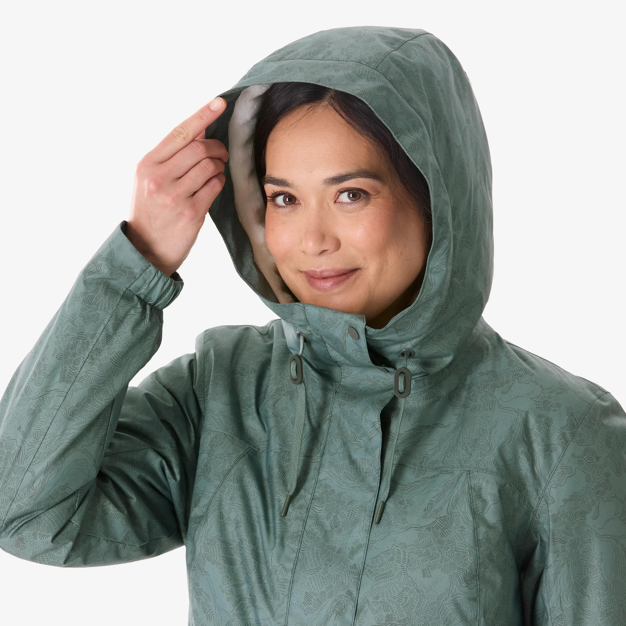 Women’s waterproof hiking jacket -10°C NH500 - Green -  4
