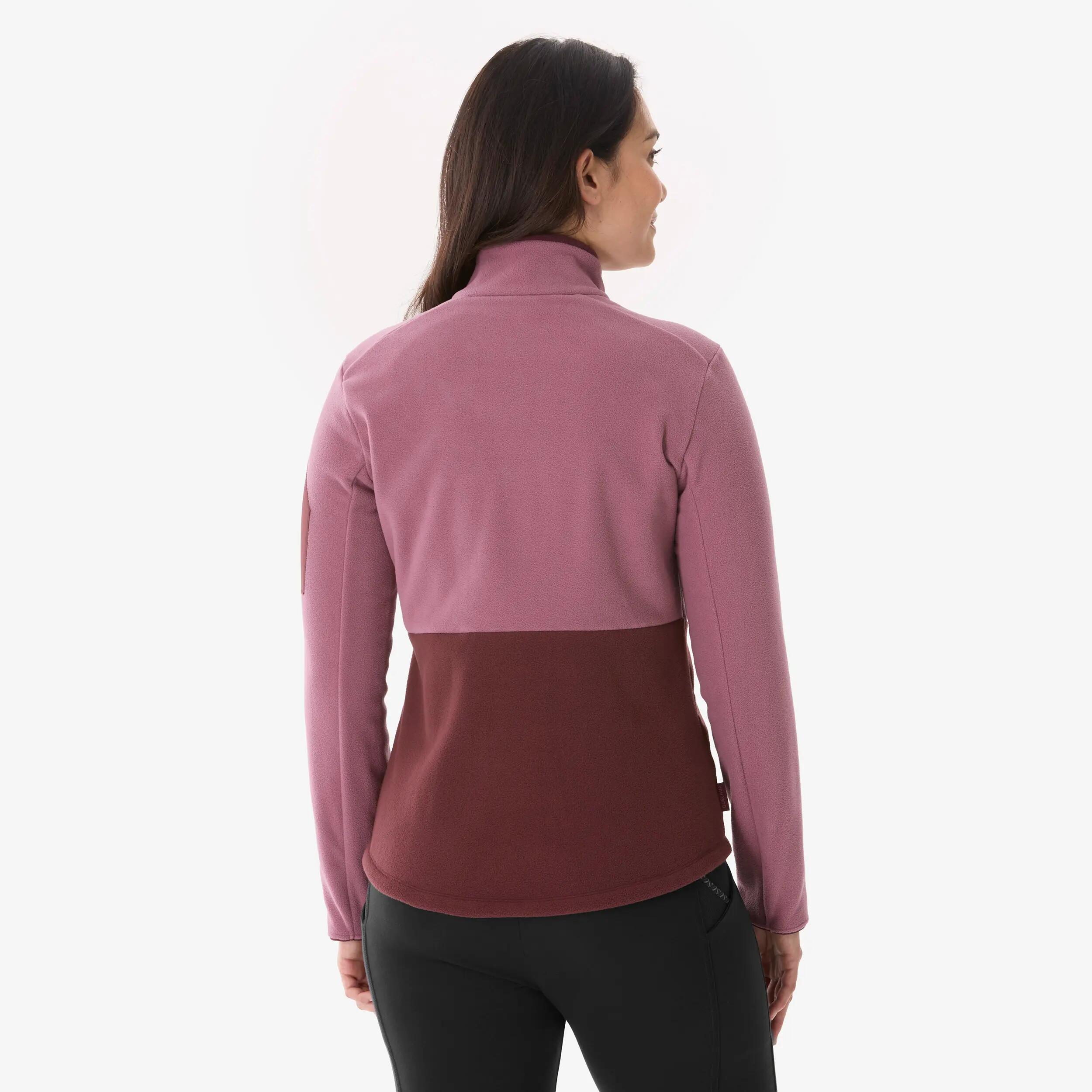 Women’s hiking fleece jacket, MH500 Full-zip Purple -  4