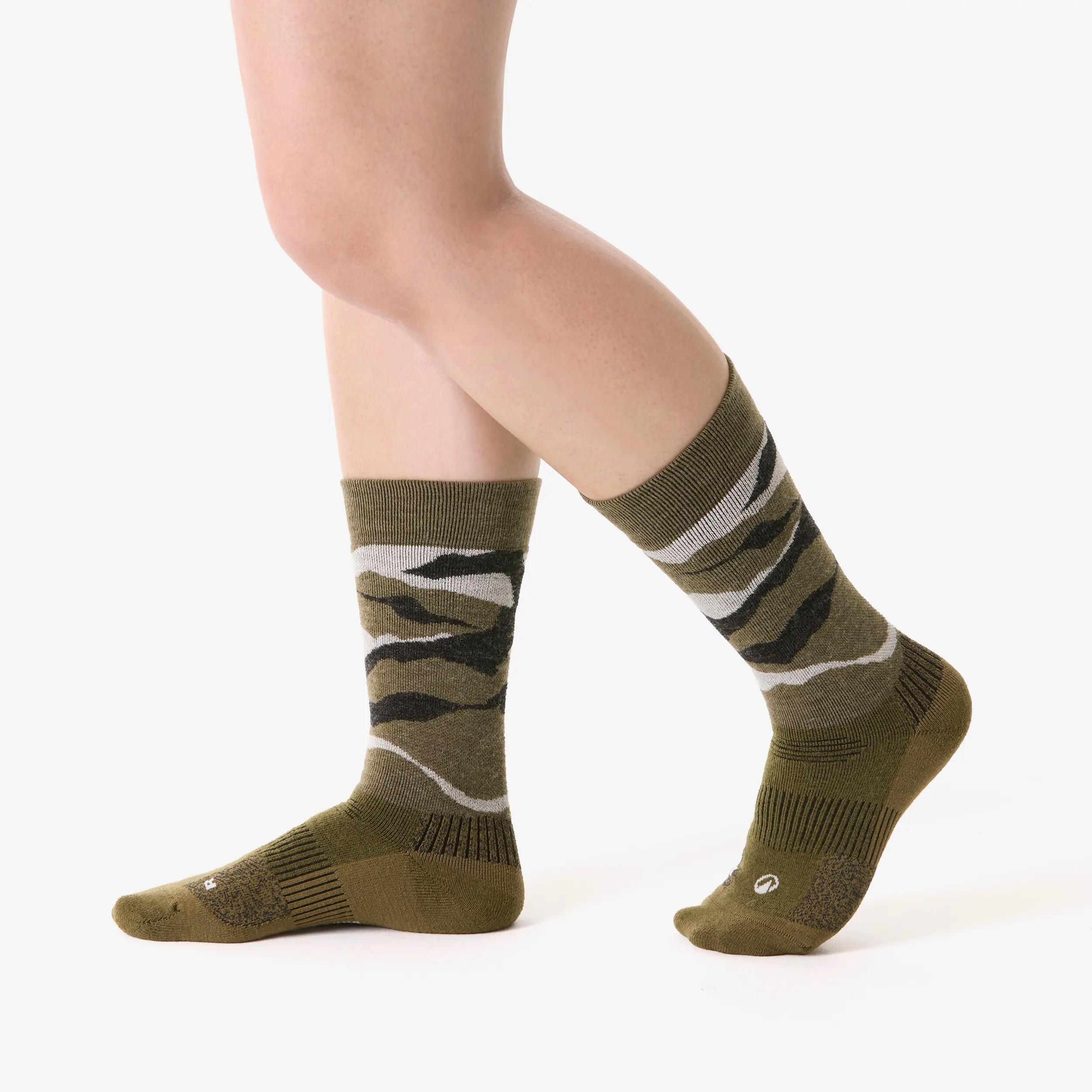 Warm Mid-Height Merino Wool Hiking Socks x2 pairs, SH 500 6/6