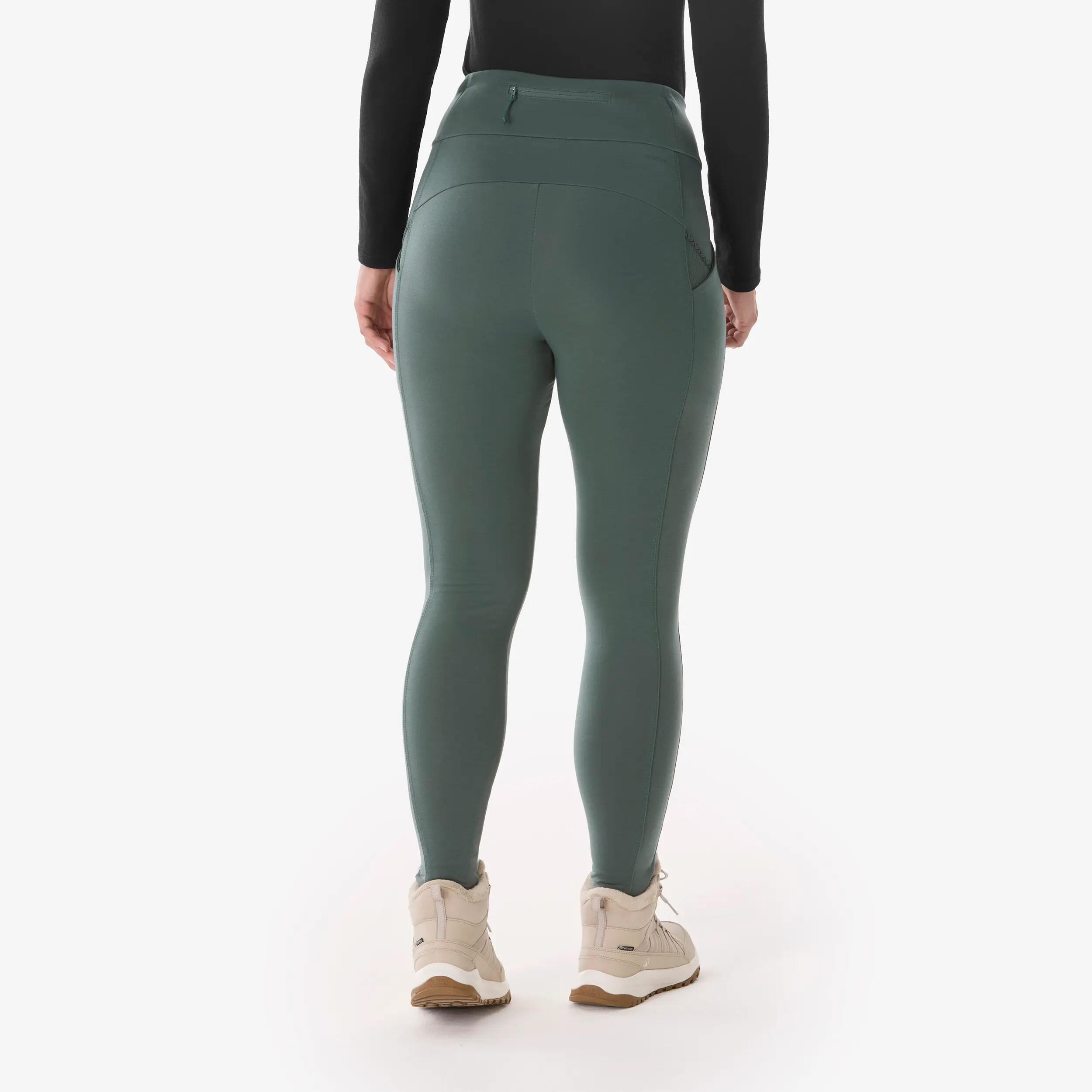 Leggings càlids de senderisme dona NH100 verd  3/7