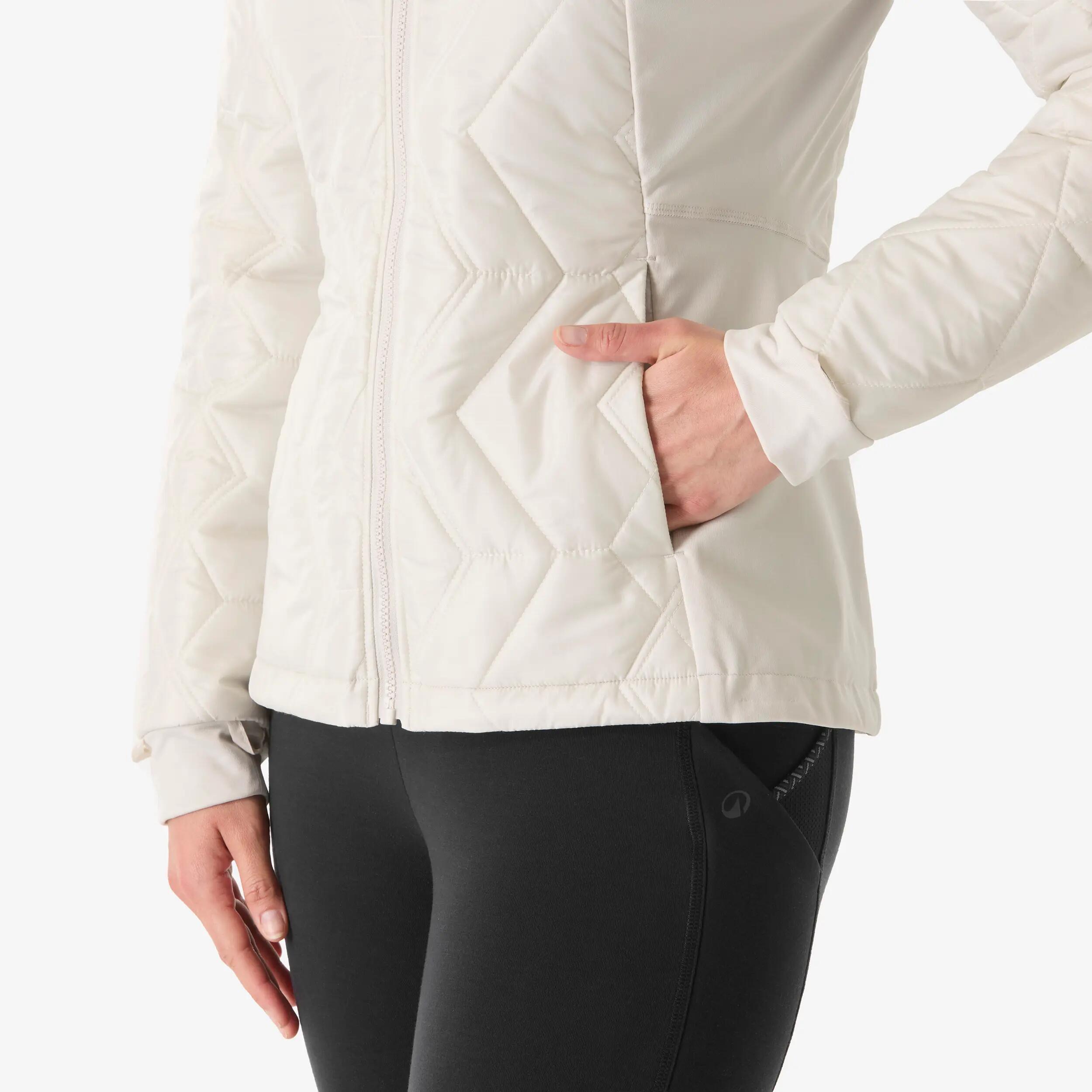 Chaqueta 3en1 de senderismo invierno -8 °C mujer, MH500 3en1 verde y beige  20/20
