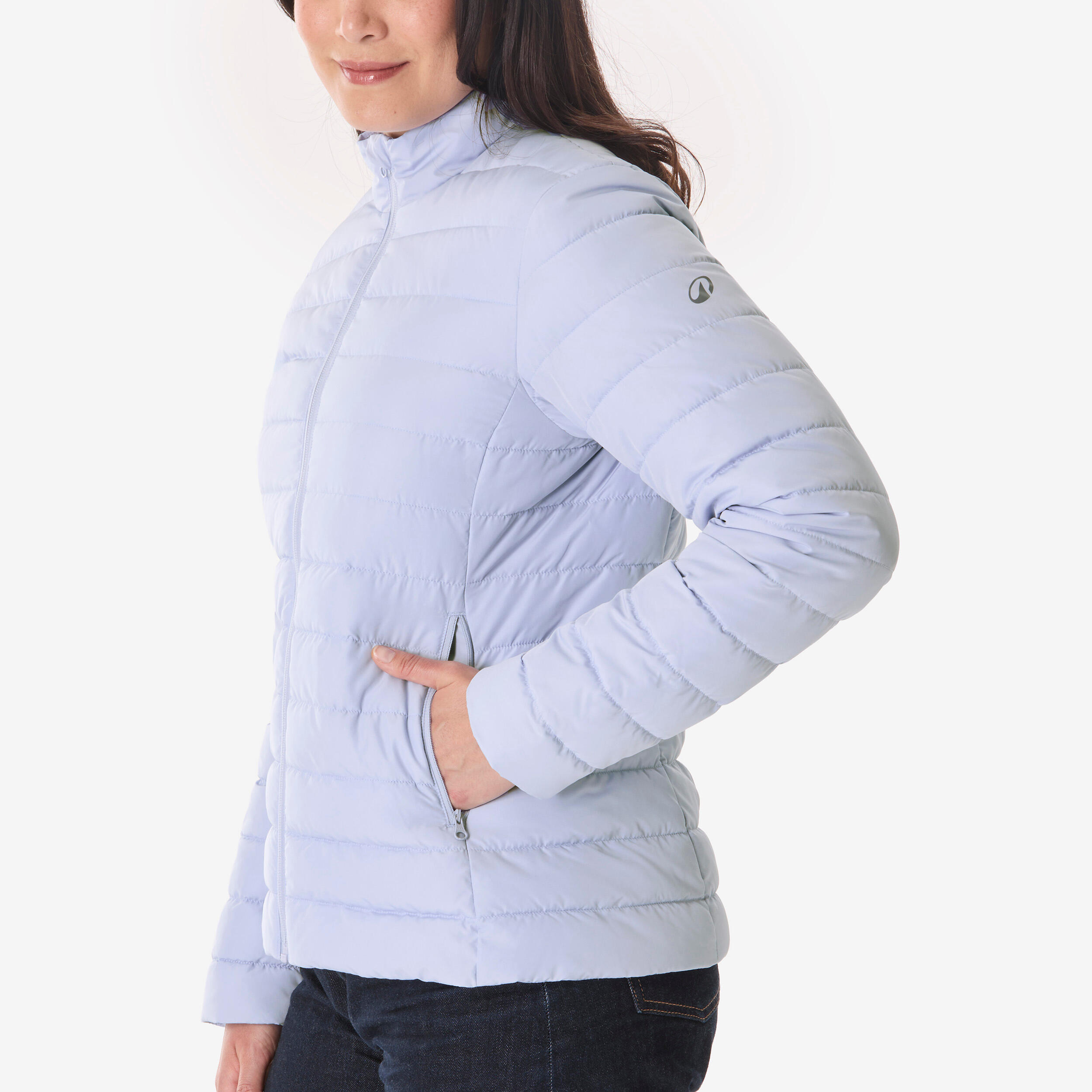 Gebraucht - Wattierte Jacke Damen Wandern - MH100 hellblau 4/5