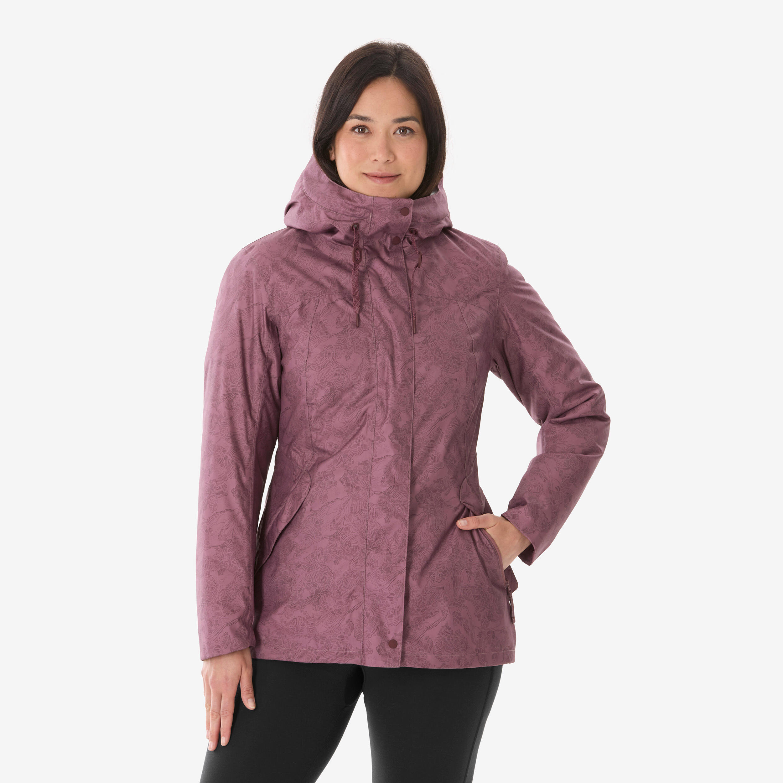 Women’s waterproof hiking jacket -10°C NH500 - Purple