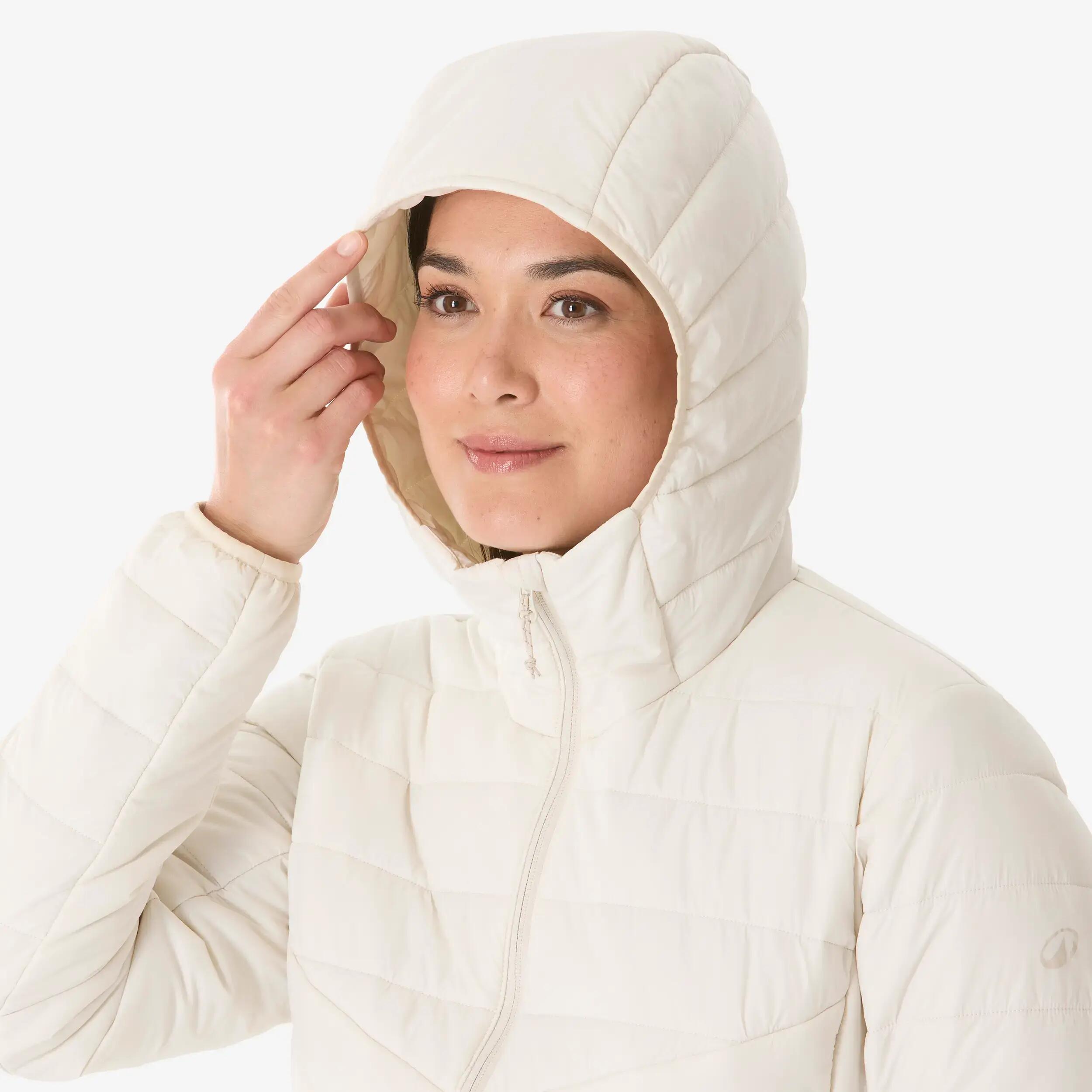 Women’s hiking warm padded jacket  -6°C MH500 - Beige -  3