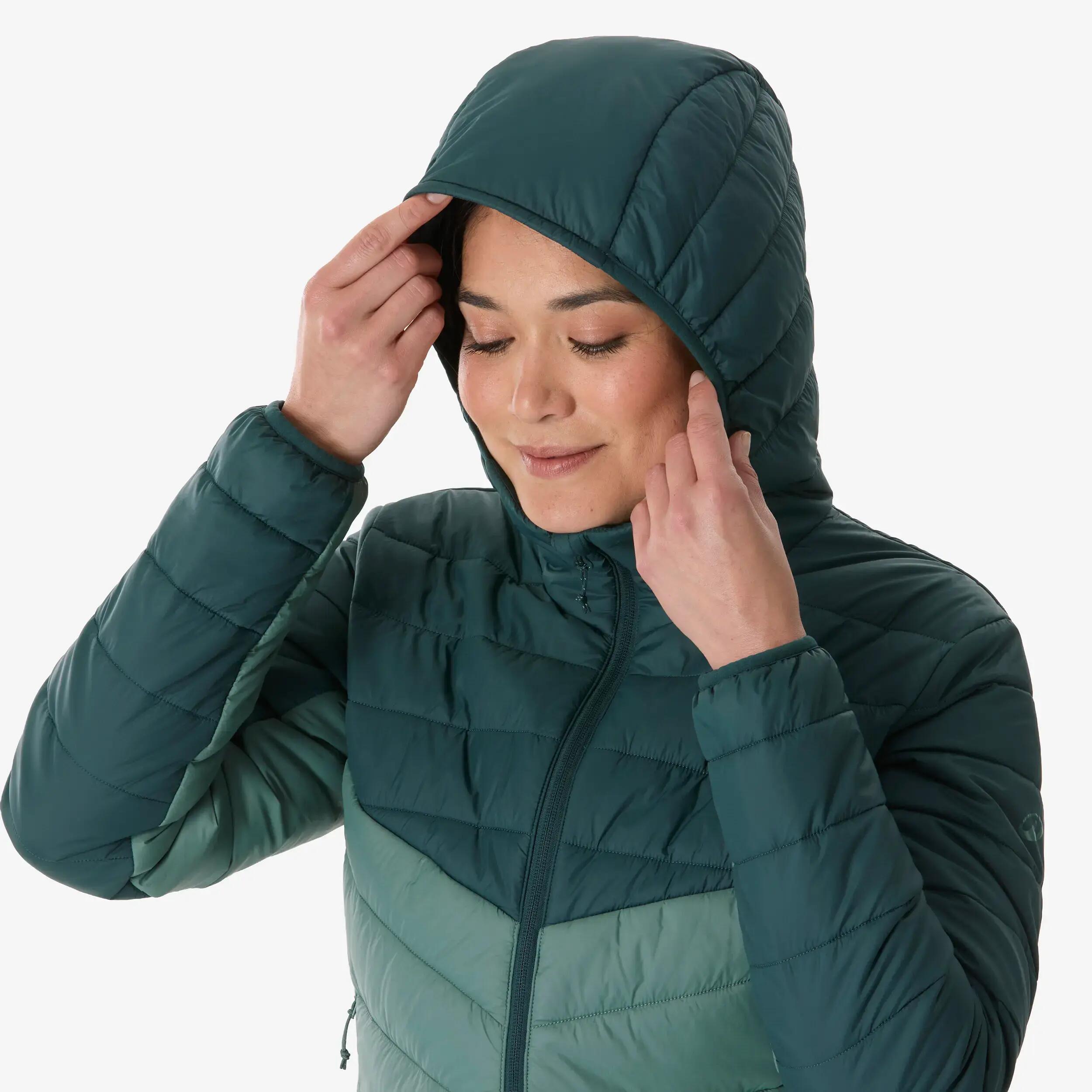 Women’s hiking warm padded jacket  -6°C MH500 - Green -  3
