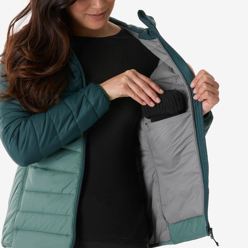 Kadın Outdoor Şişme Mont - Yeşil - MH500 -6°