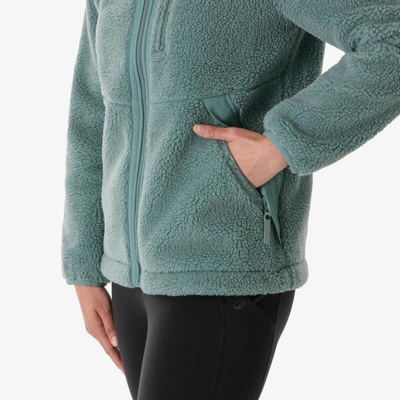 Kadın Sıcak Tutan Outdoor Polar Kışlık Mont/Kar Montu - Yeşil - SH900