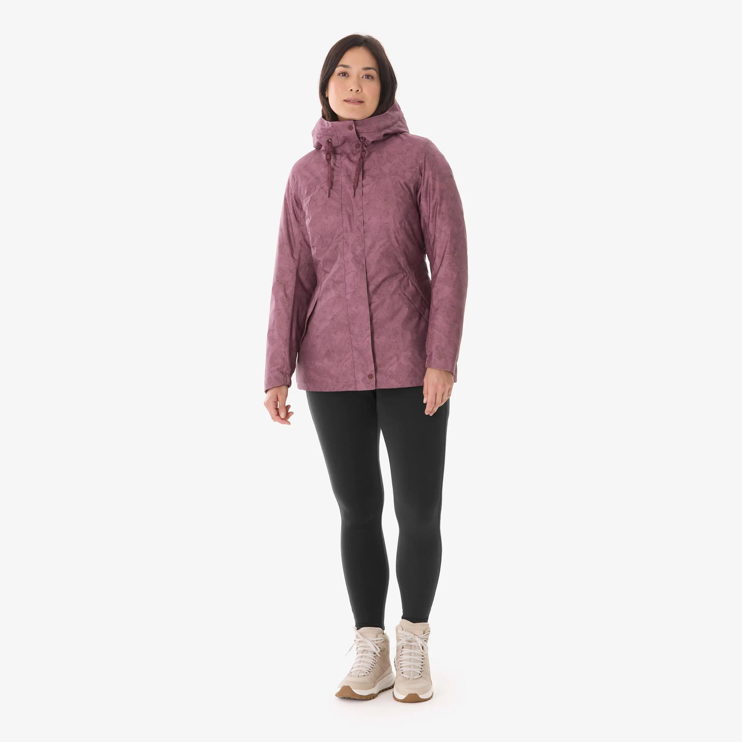Women Winter Warm Snow Jacket - Padded & Waterproof Upto -10°C - Purple NH500 -  2
