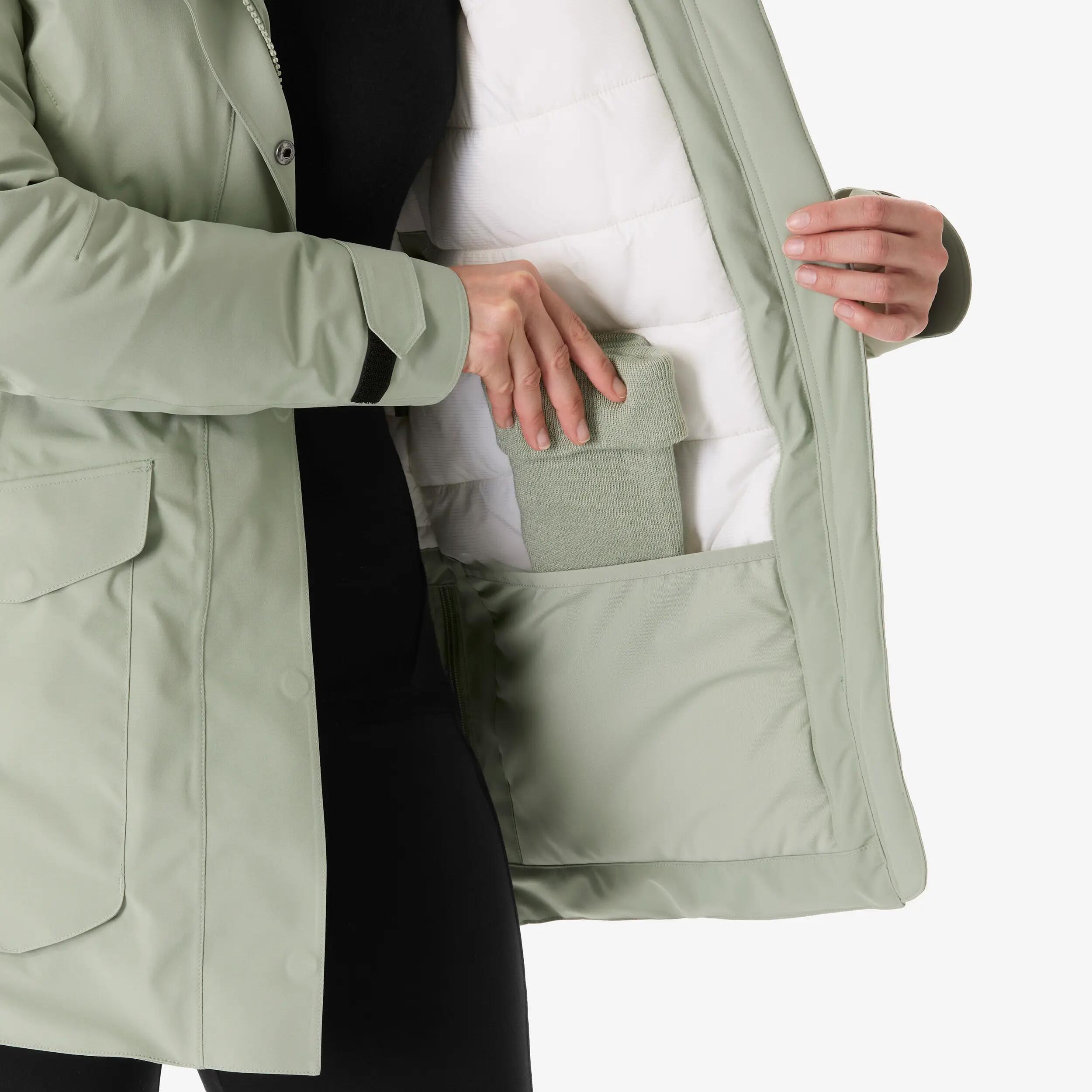 Parka invierno -17 °C de senderismo mujer, NH900 verde 12/14