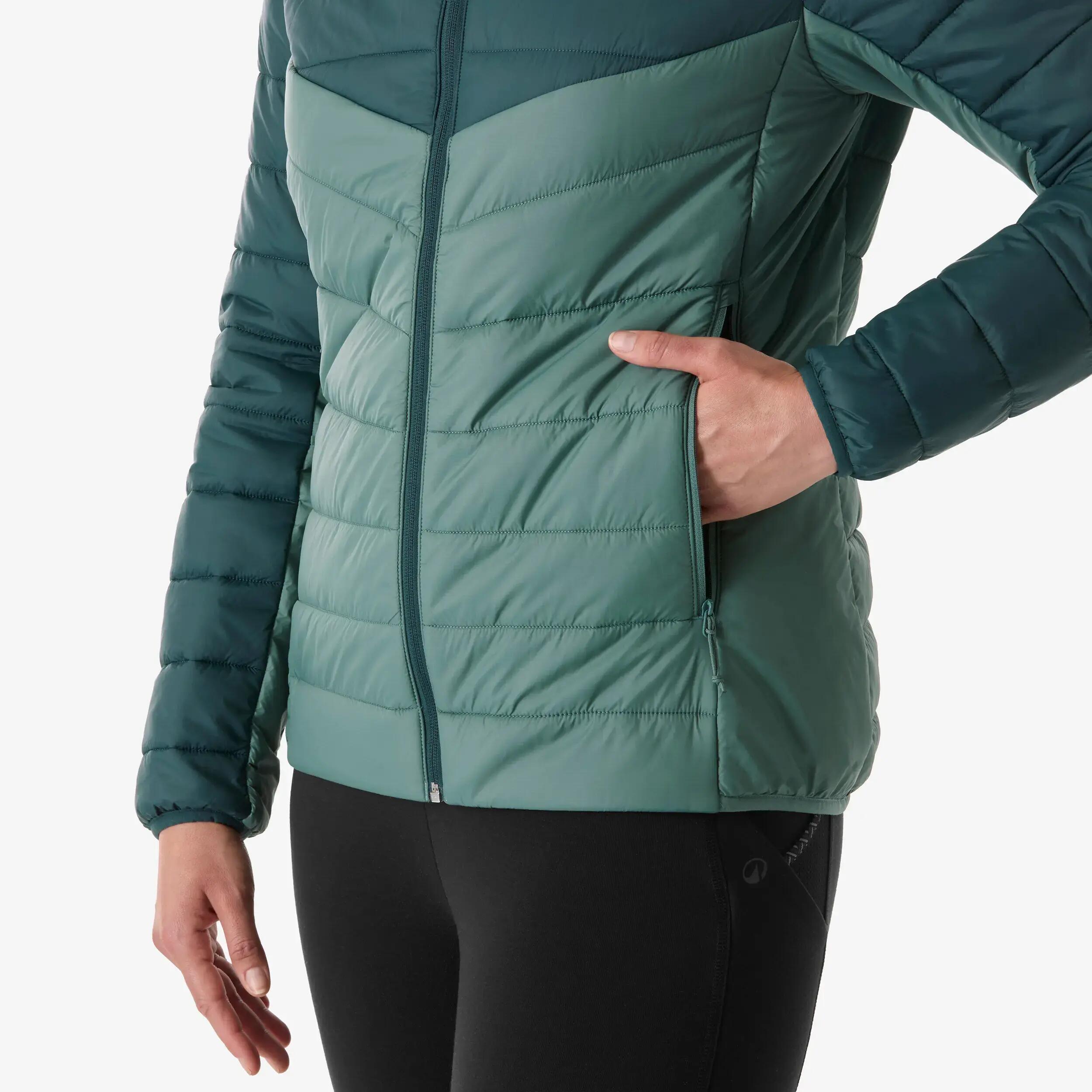 Women’s hiking warm padded jacket  -6°C MH500 - Green -  5