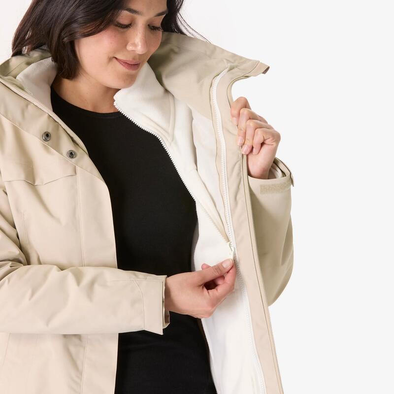 Kadın 3'ü 1 Arada Outdoor Kar Montu/Kışlık Mont - Bej - NH100 0 °C