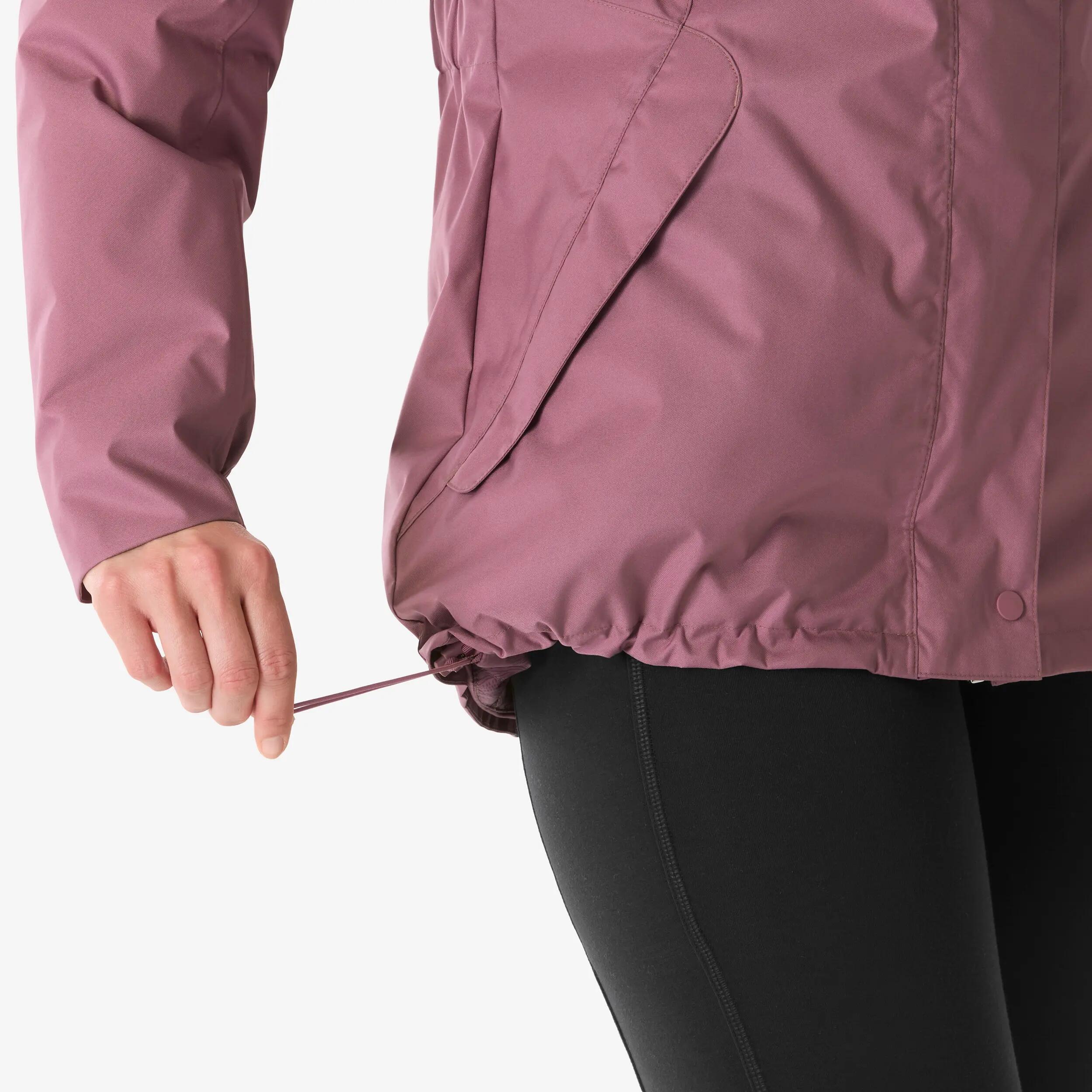 Casaco impermeável de caminhada -10°C para mulher, NH500 violeta 9/10