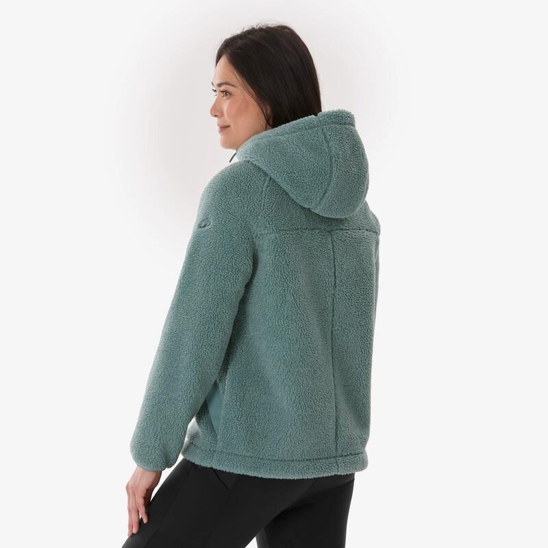 Kadın Sıcak Tutan Outdoor Polar Kışlık Mont/Kar Montu - Yeşil - SH900