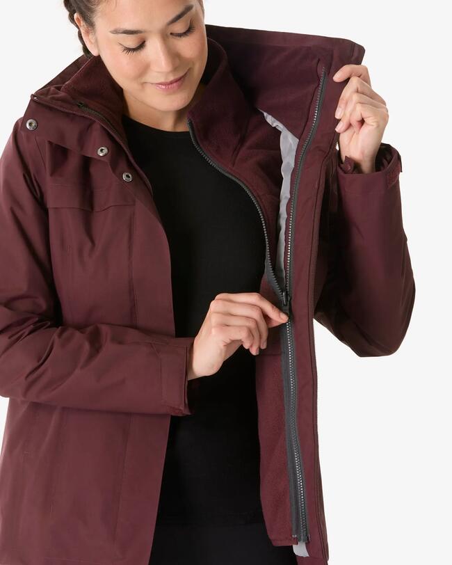 TRAVEL 100 3in1 JACKET W BURGUNDY