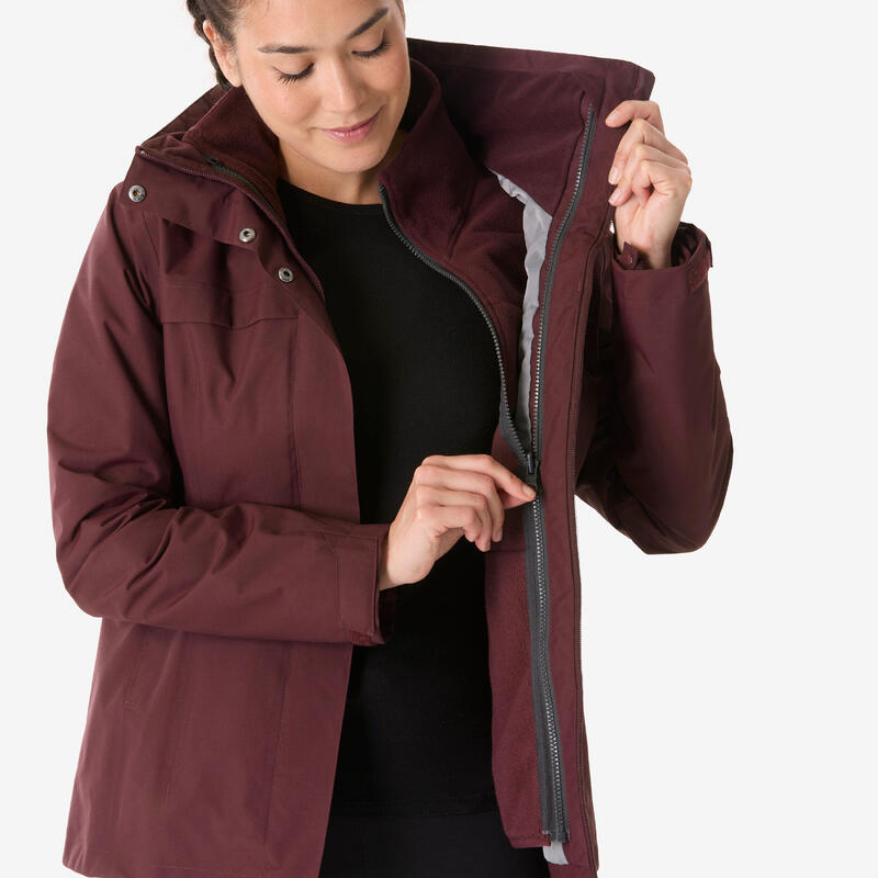 Kadın 3'ü 1 Arada Outdoor Kar Montu/Kışlık Mont - Mor - NH100 0 °C