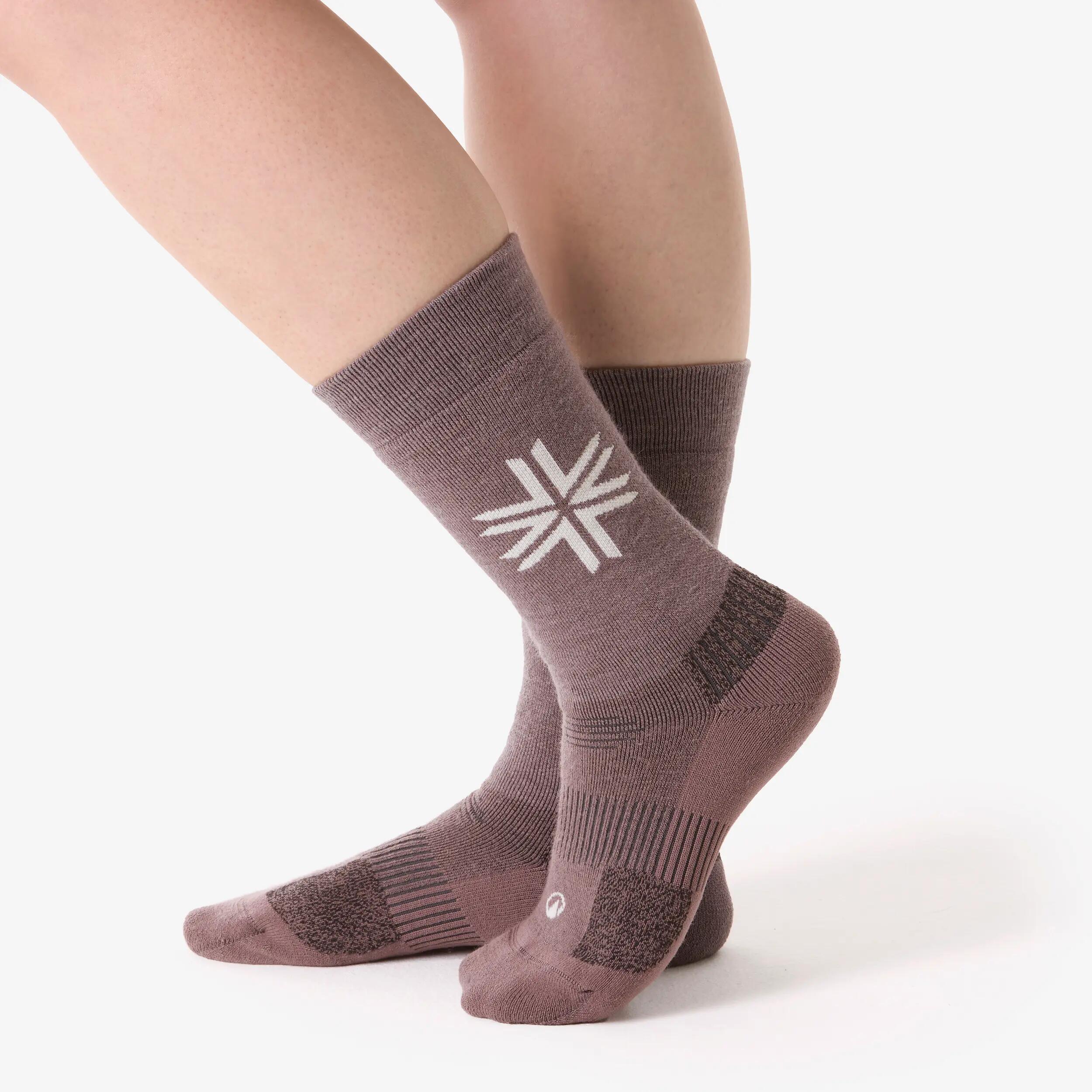 Calze trekking calde SH500 MID verdi marrone beige 5/5
