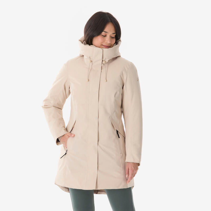 Geacă Parka Iarnă Impermeabilă Drumeție pe zăpadă SH500 -10°C Turcoaz Damă