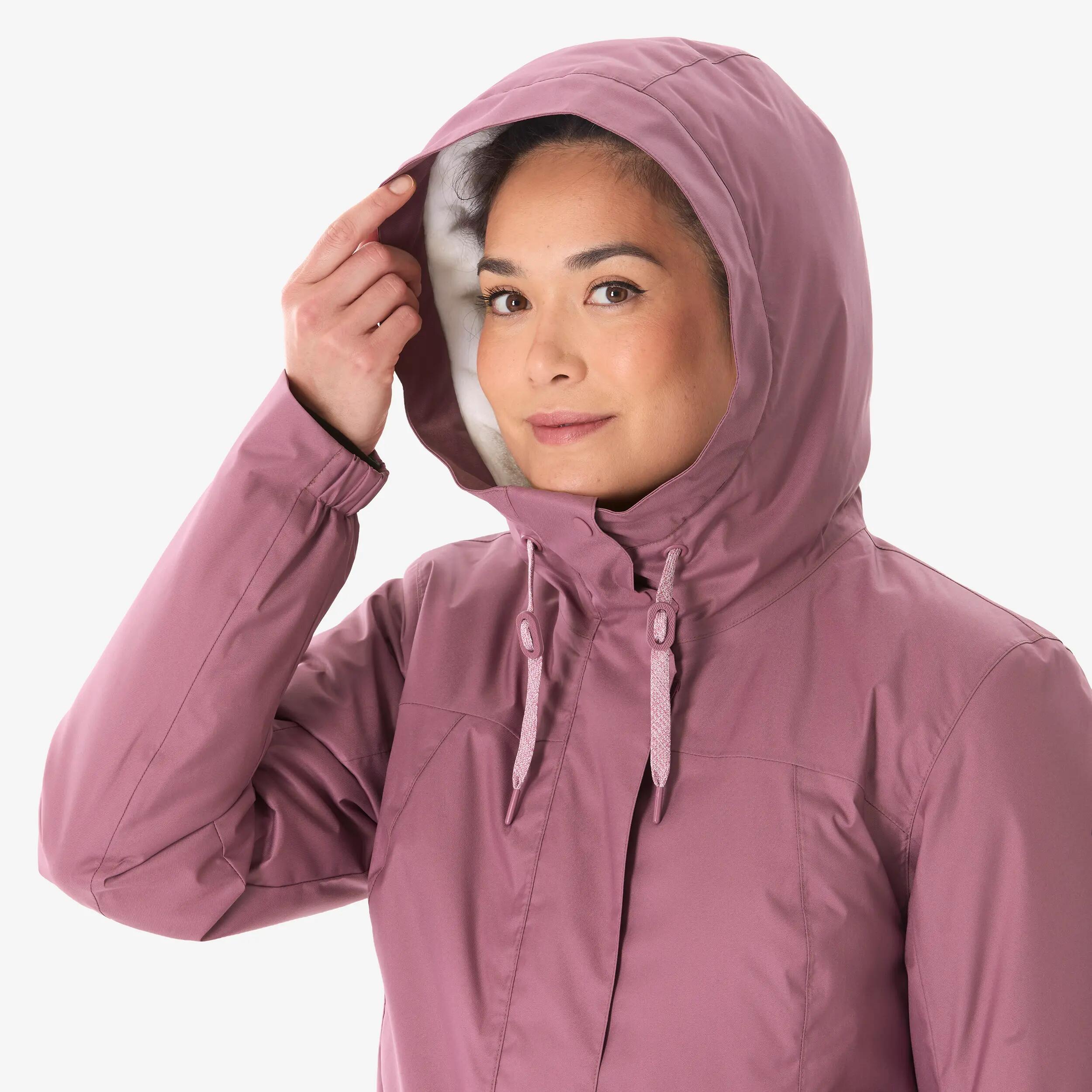 Casaco impermeável de caminhada -10°C para mulher, NH500 violeta 4/10