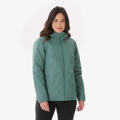 Giacca calda montagna donna NH100 verde | -5°C