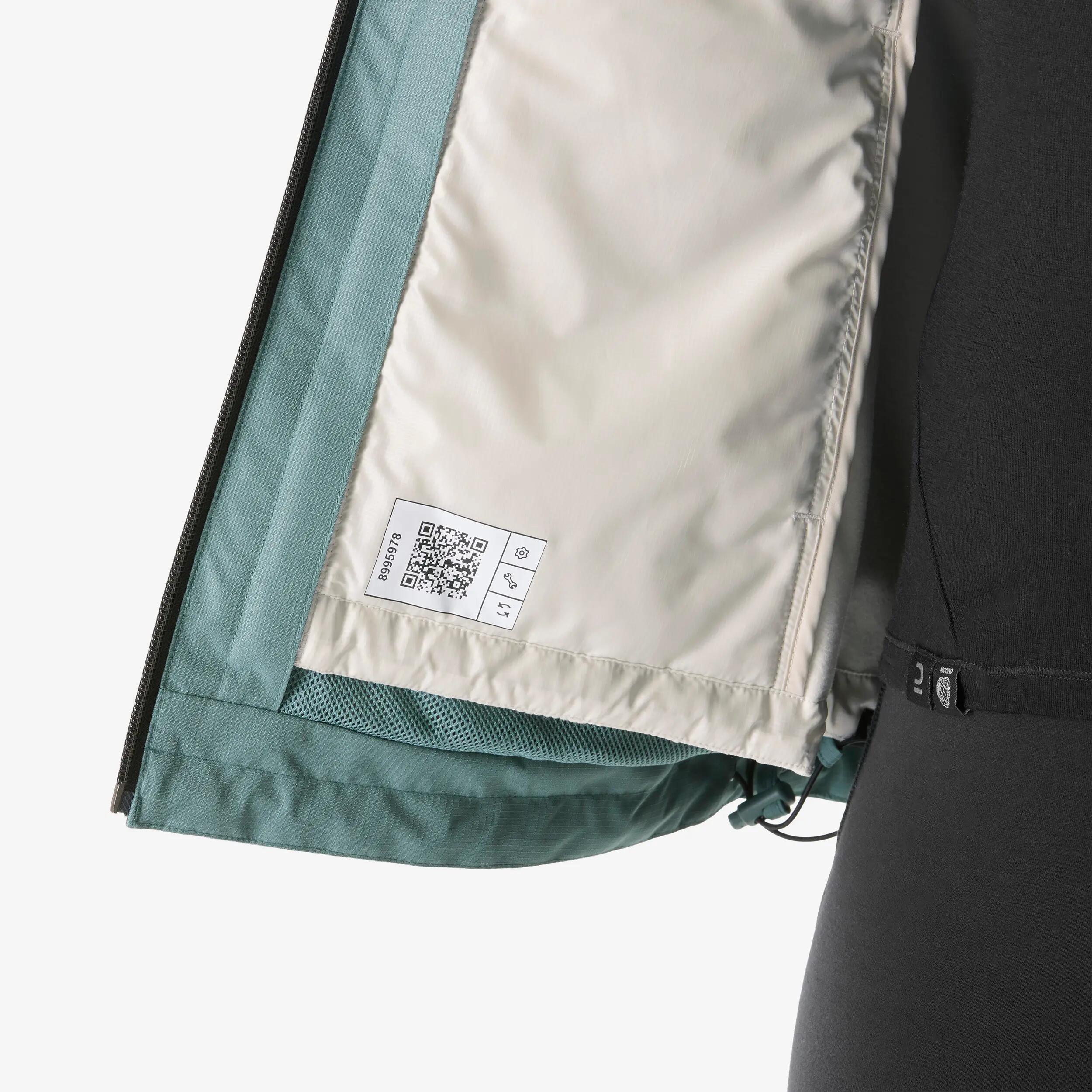 Chaqueta 3en1 de senderismo invierno -8 °C mujer, MH500 3en1 verde y beige  17/20