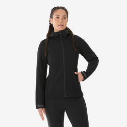 Veste softshell coupe-vent femme, MT500 noir