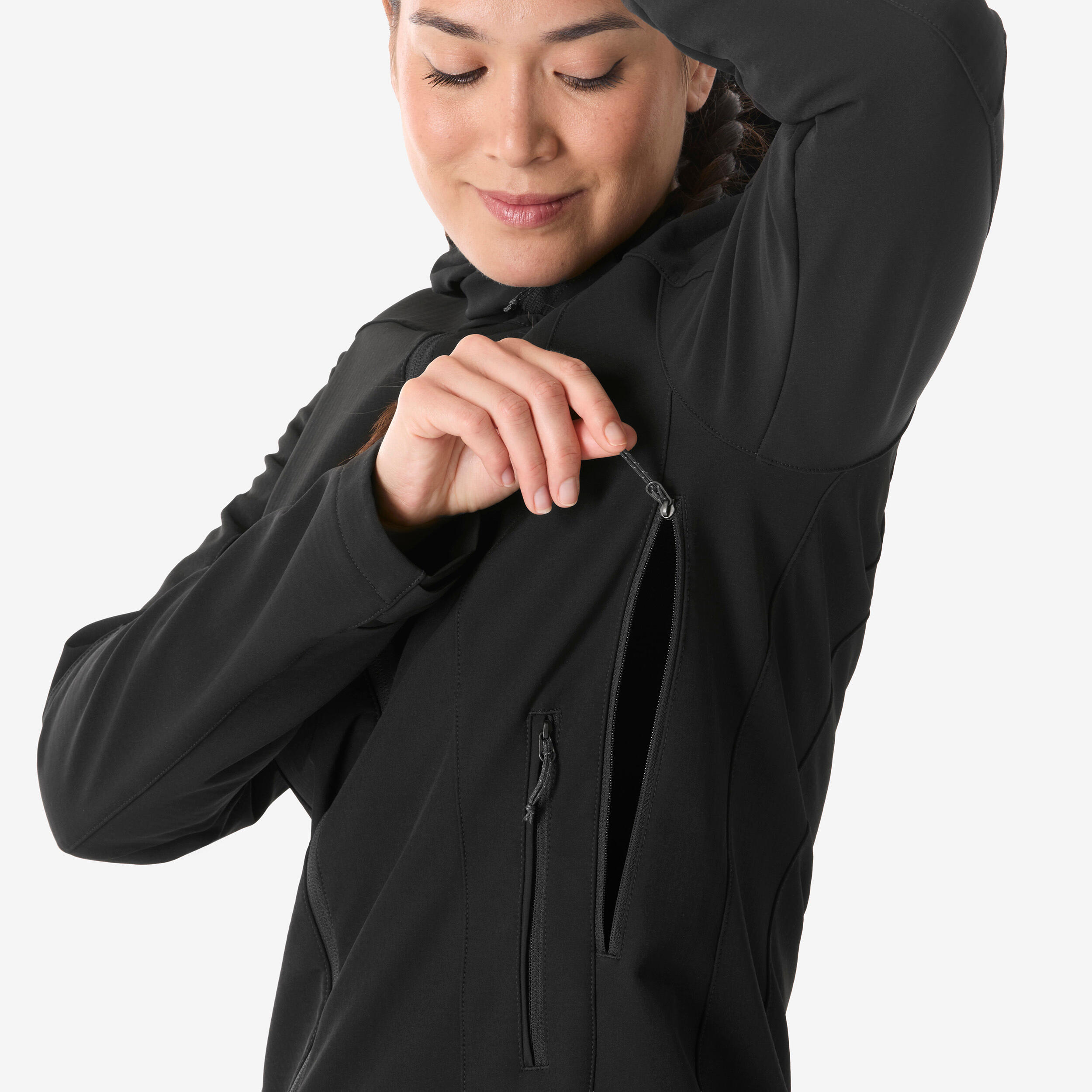 Gebraucht - Softshelljacke Damen winddicht Wandern - MT500 schwarz 9/16