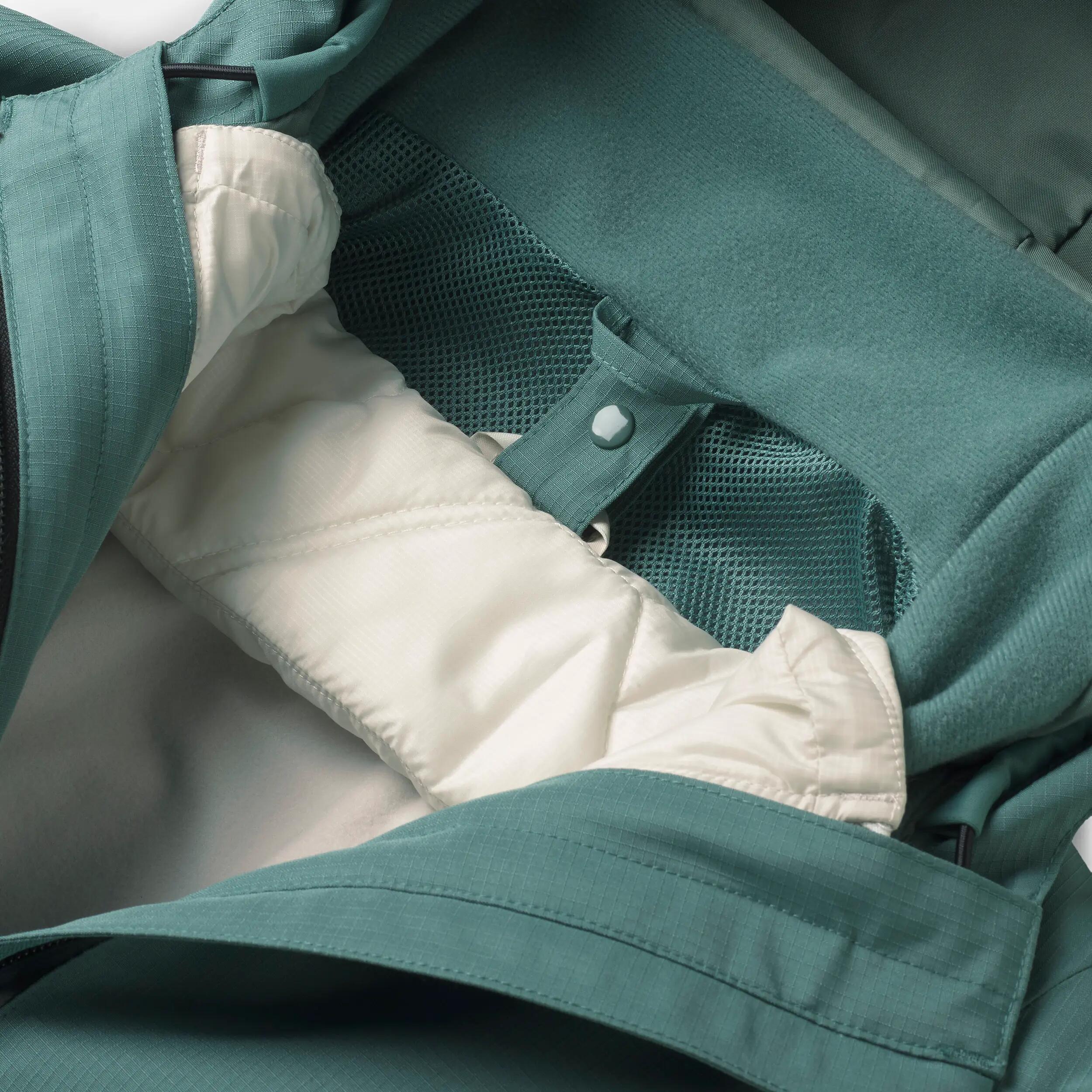 Chaqueta 3en1 de senderismo invierno -8 °C mujer, MH500 3en1 verde y beige  18/20