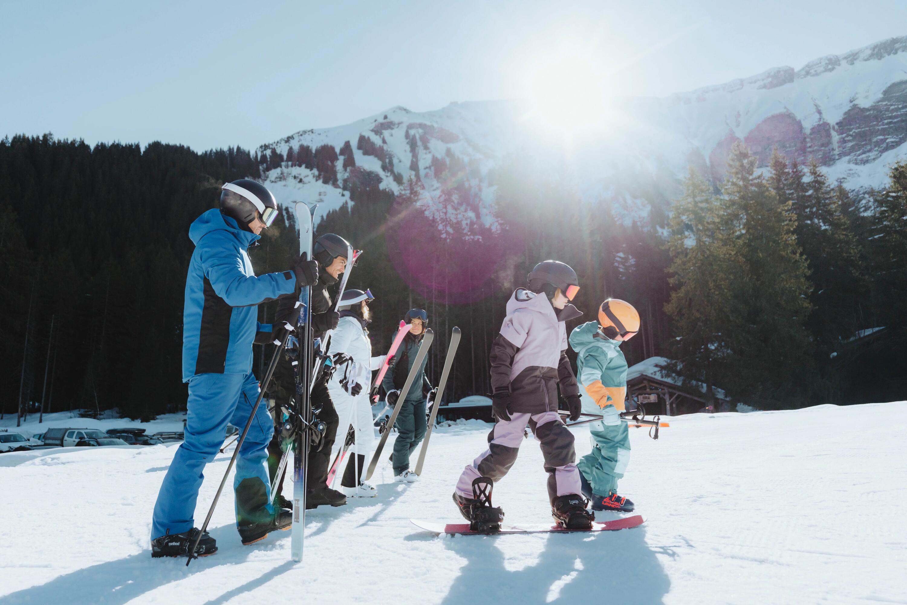 Casaco de ski e snowboard quente e impermeável homem, 500 azul e preto 16/24
