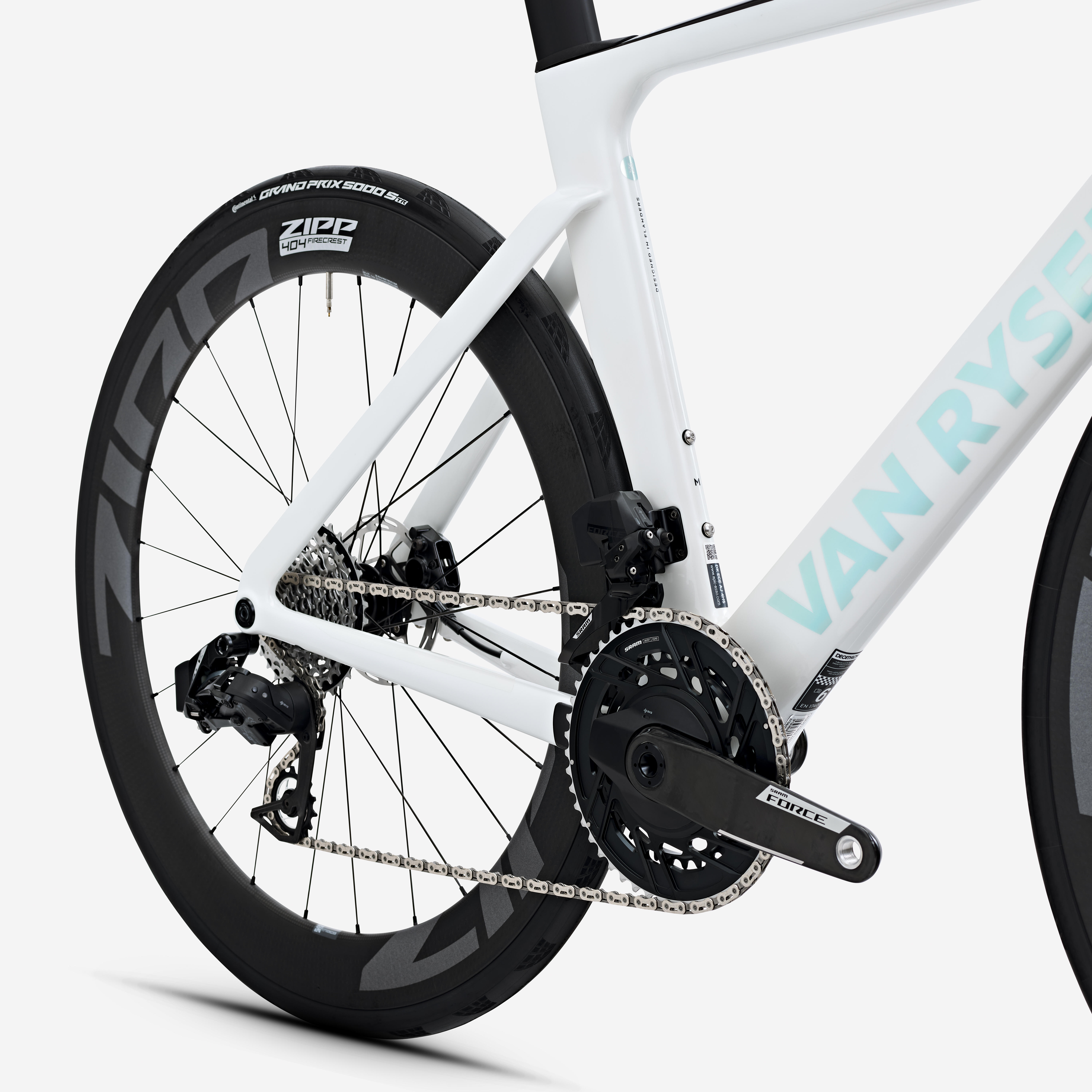 VAN RYSEL Cestný bicykel RCR-F Pro FORCE AXS E1 12r PWM biely XS · záber 5