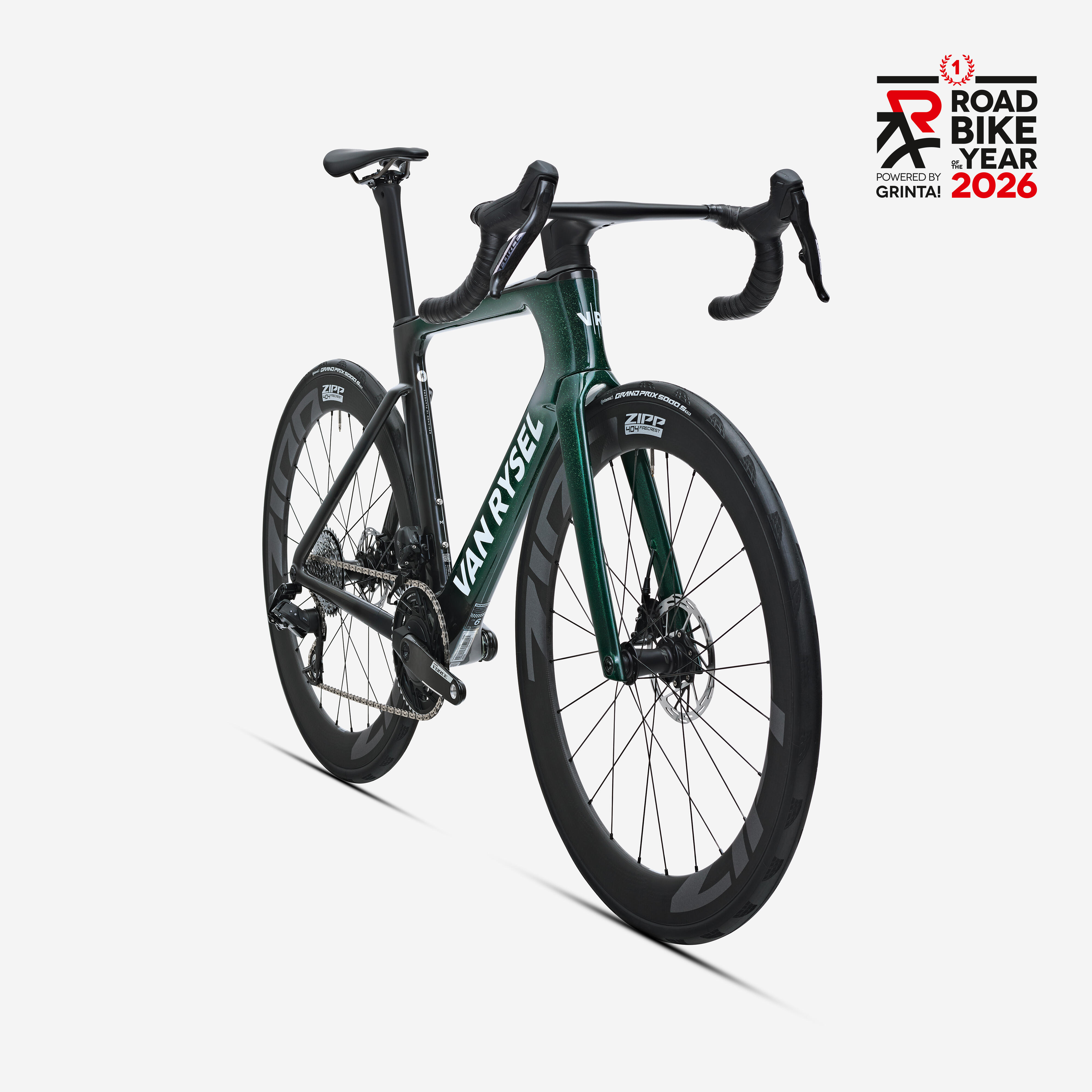VAN RYSEL Cestný bicykel RCR-F PRO Force AXS E1 2x12 PWM zelený L · záber 3