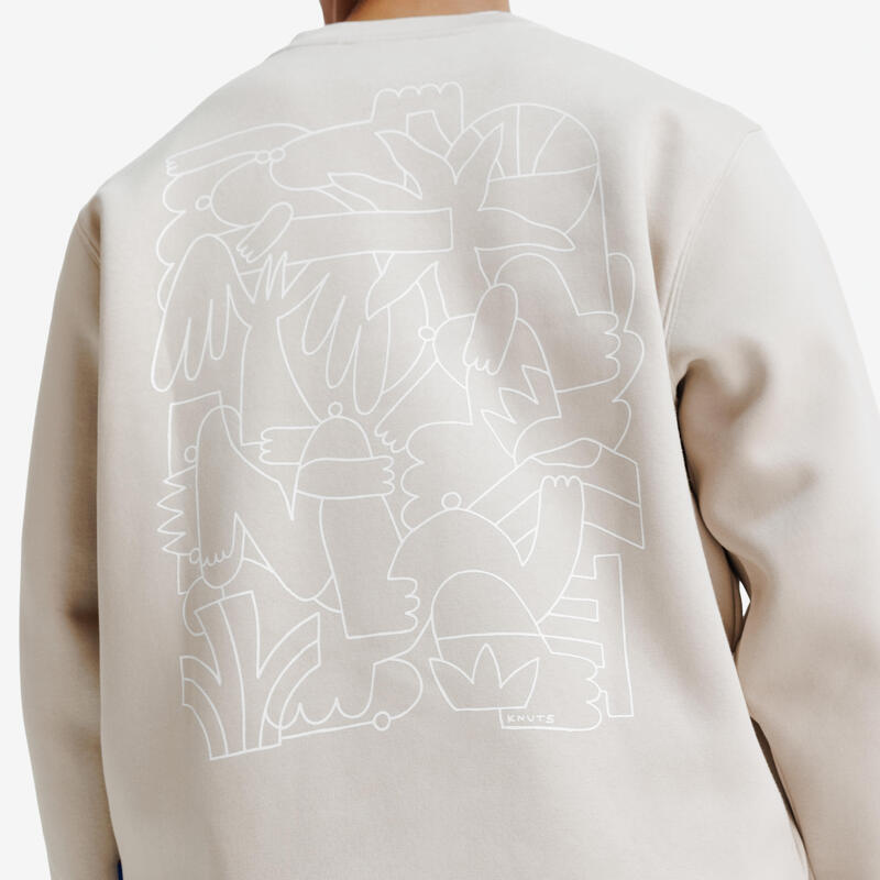 Hanorac cu guler rotund, relax, Elementals, Bej Unisex