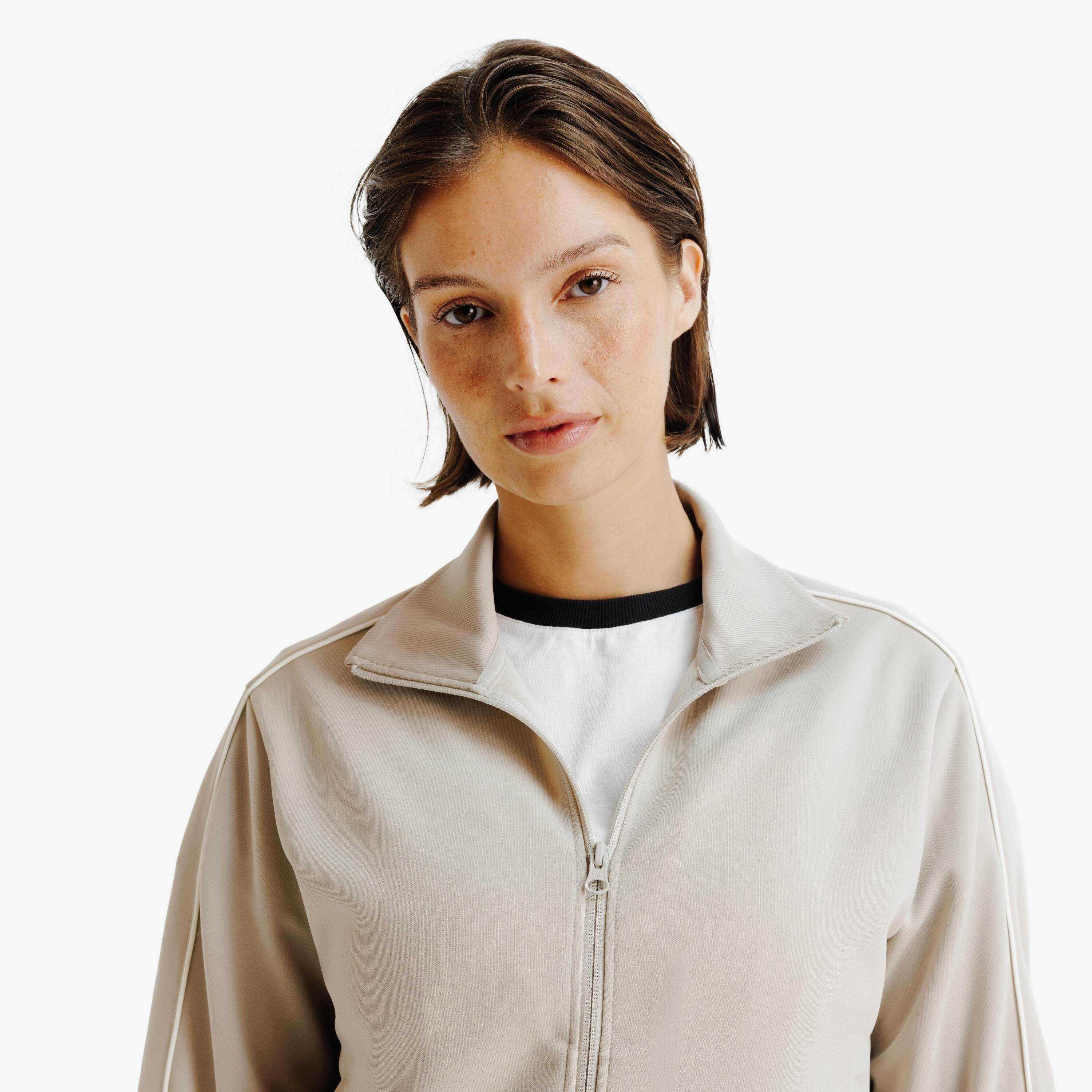 Veste de survêtement femme, Heritage, beige 3/6