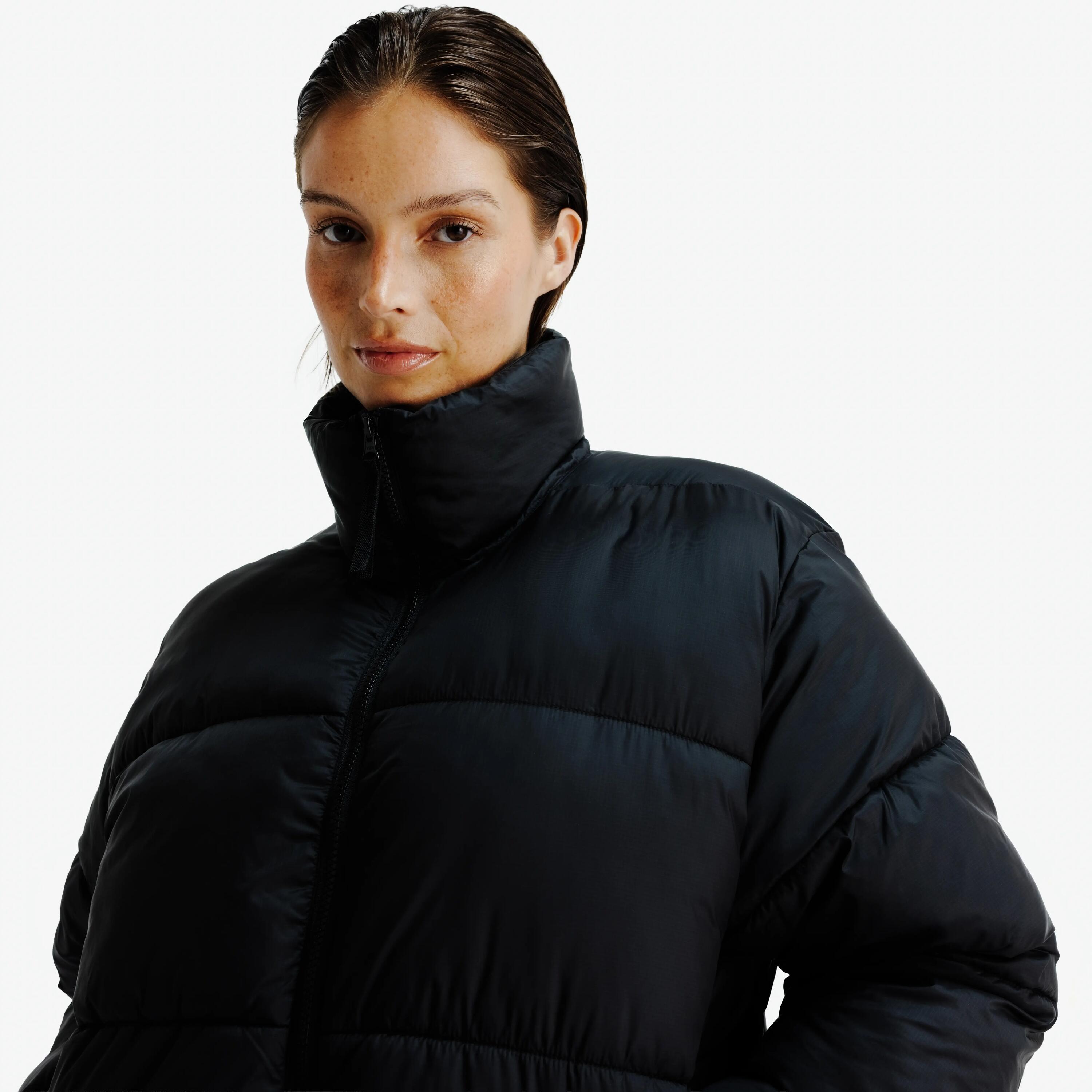 Women's Cropped Puffer Jacket, Lifetech, Black 3/5