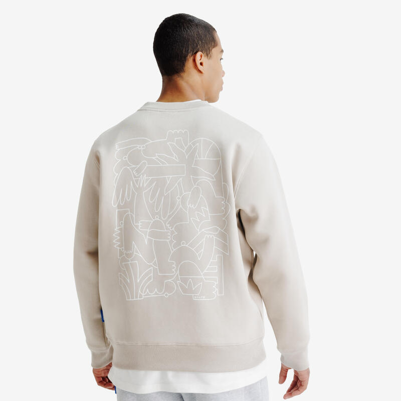 Hanorac cu guler rotund, relax, Elementals, Bej Unisex