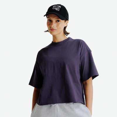 T-shirt bianca donna cropped oversize