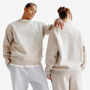 Sudadera cuello redondo de corte holgado unisex, Elementals, beige