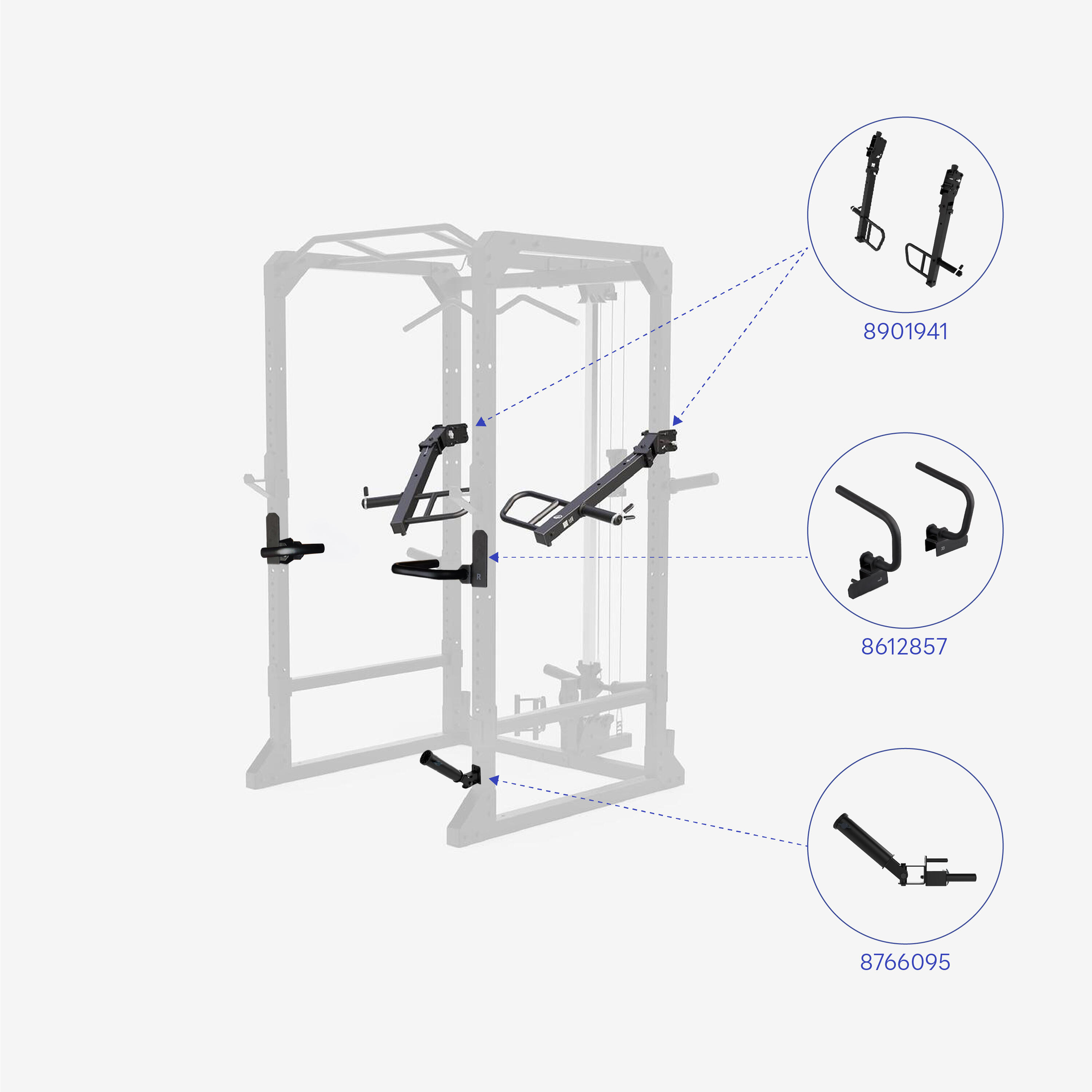Cage de musculation polyvalente, Power rack 900 4/22