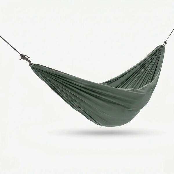 Single-person camping hammock in a compact stuff sack