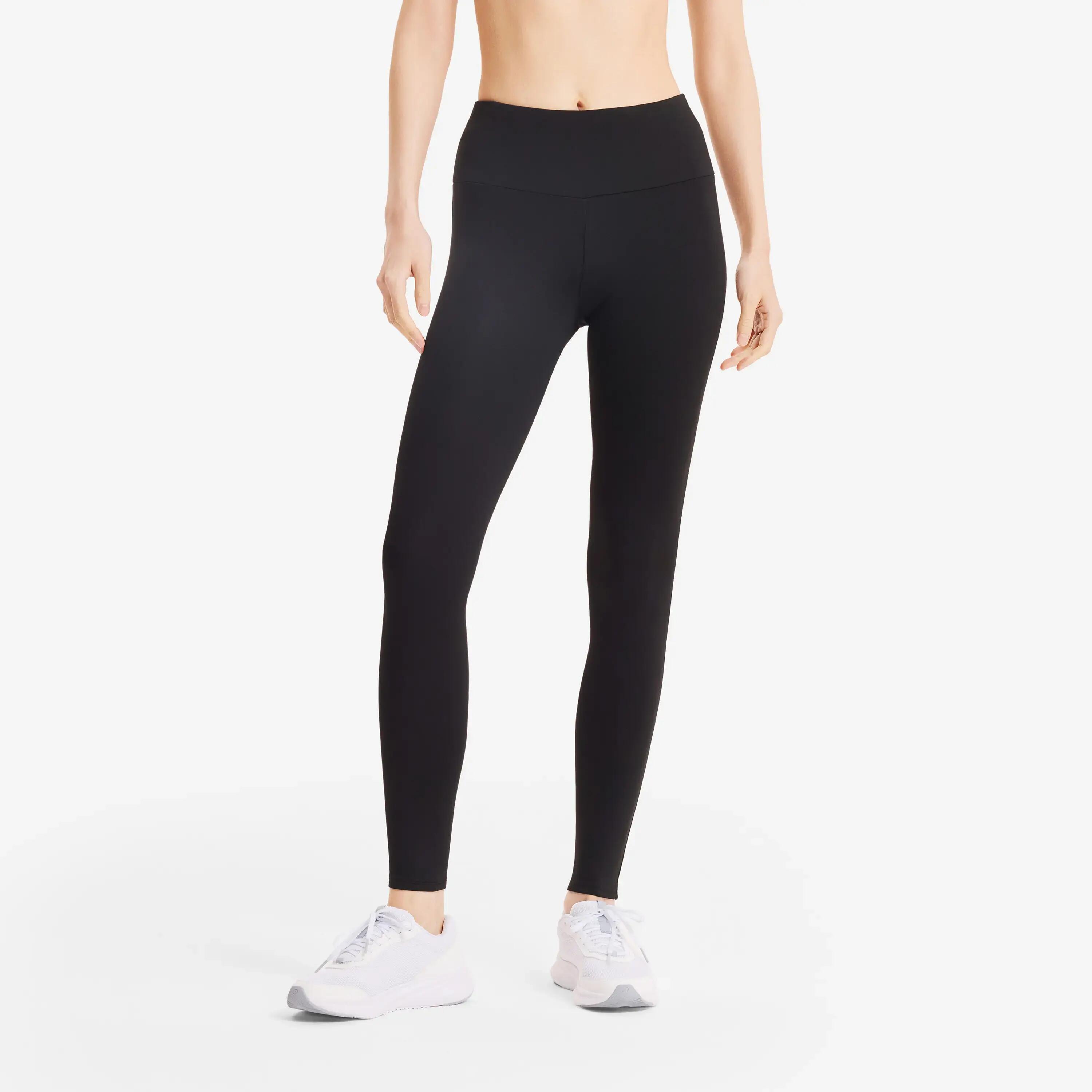 Women's warm running leggings-KIPRUN Run 100 Warm-Black